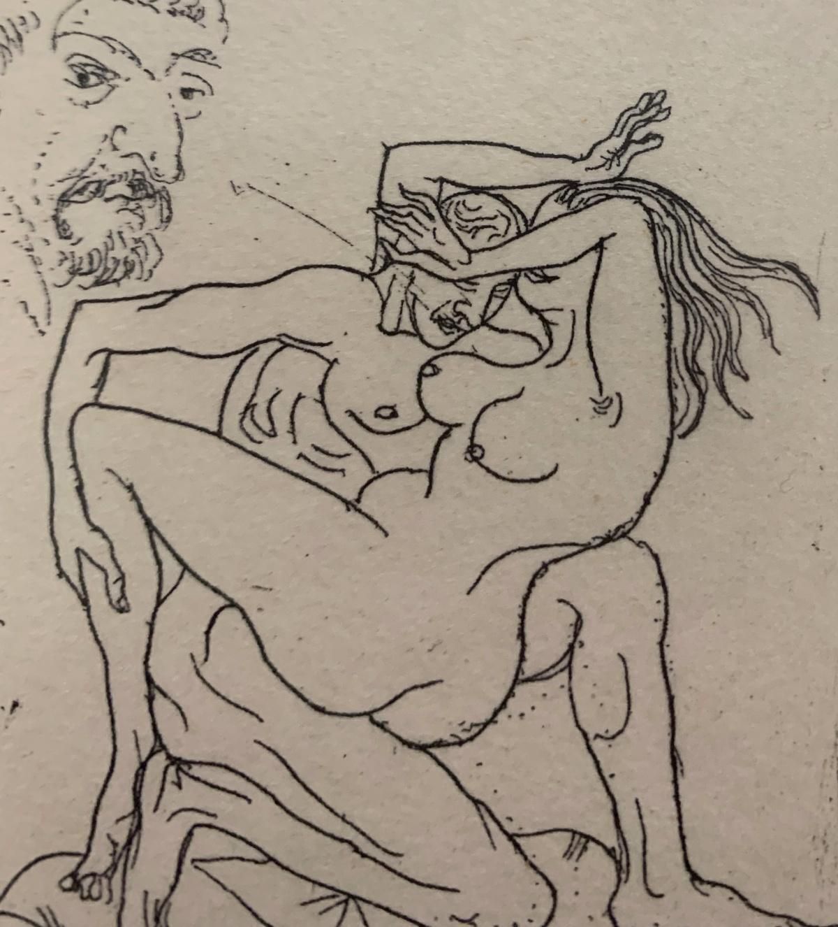 Leszek Rózgauntitled. Figurative Etching Print, Nude, Black &White, Polish Artist1990 photo Art