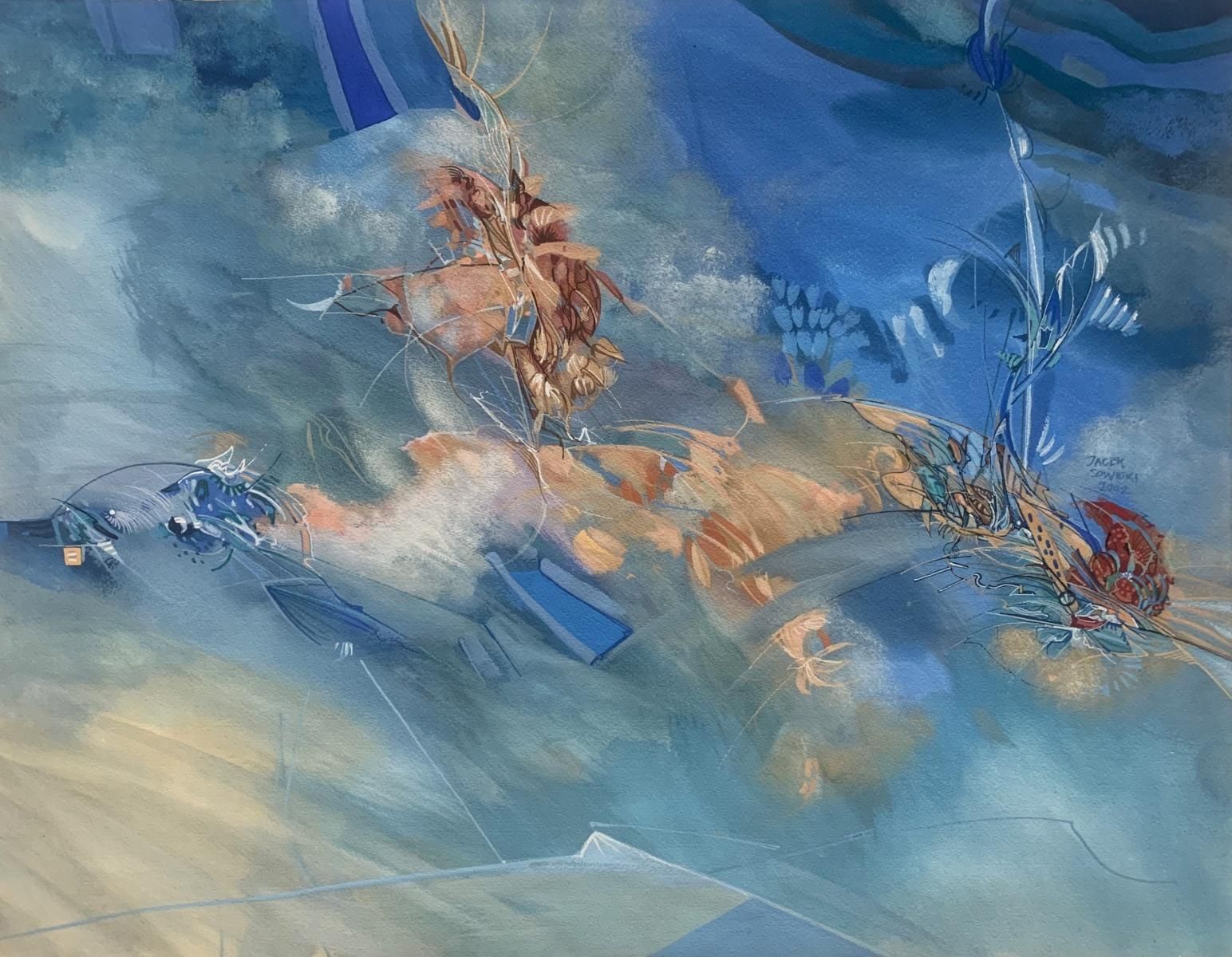 Jacek Sowickidunes In The Morning. Contemporary Gouache Painting, Abstraction2002
