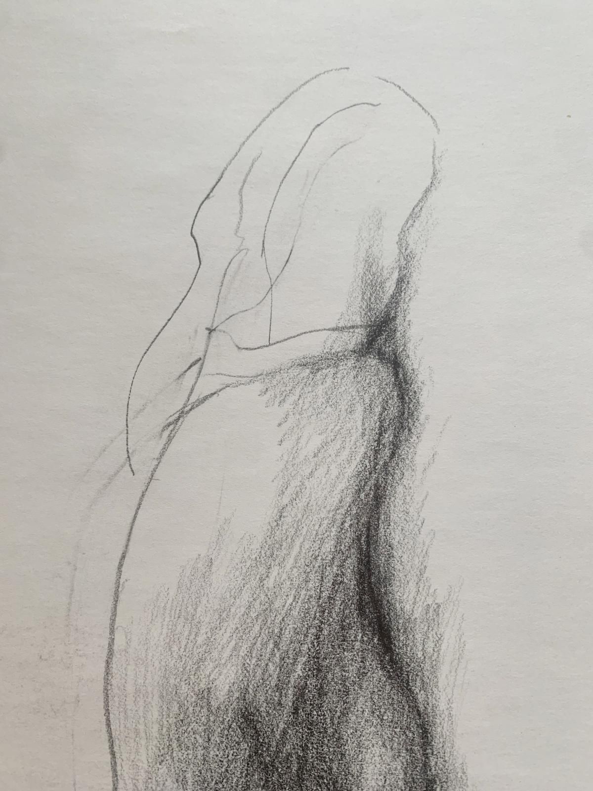 Antoni Janusz Pastwaa Nude. Pencil Drawing, Minimalistic, Figurative, Monochromatic, Polish Artist1996 photo furniture