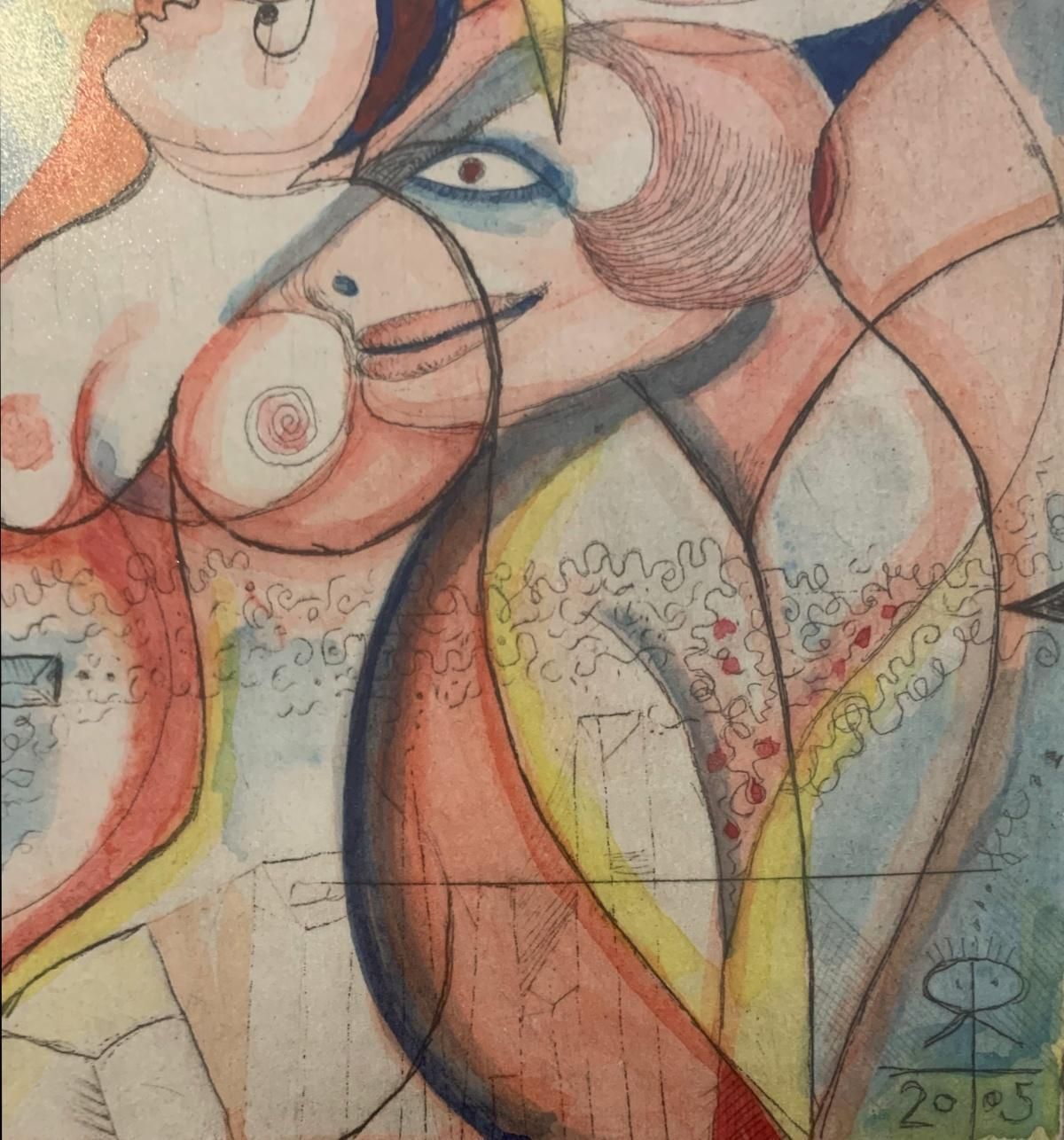 Leszek Rózgagirls. Figurative Limited Edition Etching, Surrealist, Nude, Polish Art2005 photo Art