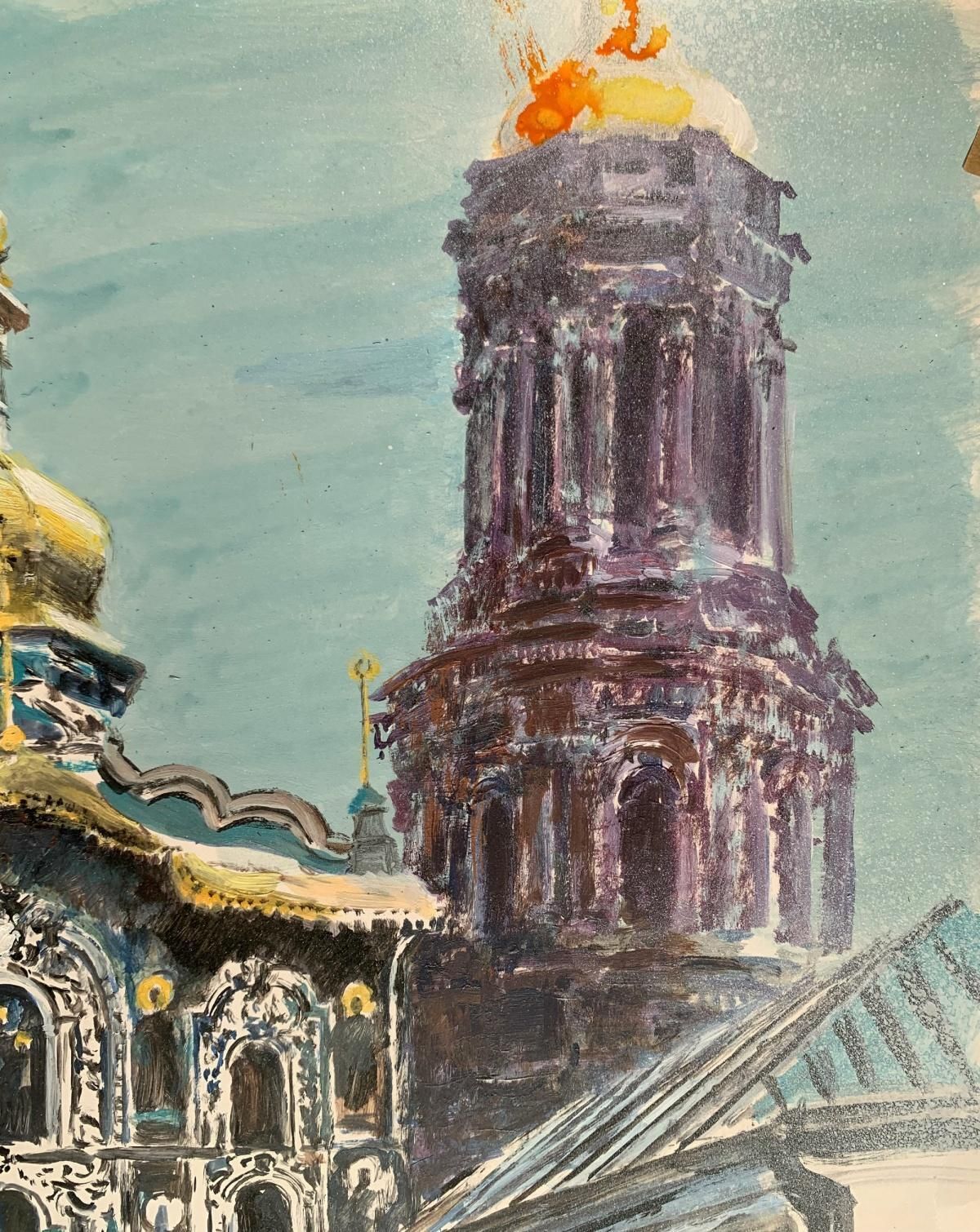 Włodzimierz Karczmarzykkyiv, Lavra. Acrylic On Paper, Architecture, Classic, Polish Artist2003 photo for sale