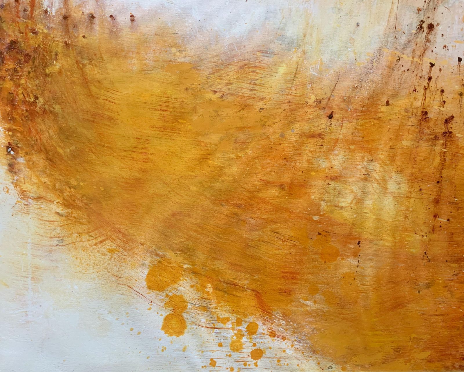 Piotr Butkiewiczthere With The Dog. Gestural Abstraction, Orange, Oil Painting, Polish Artist2025 photo furniture