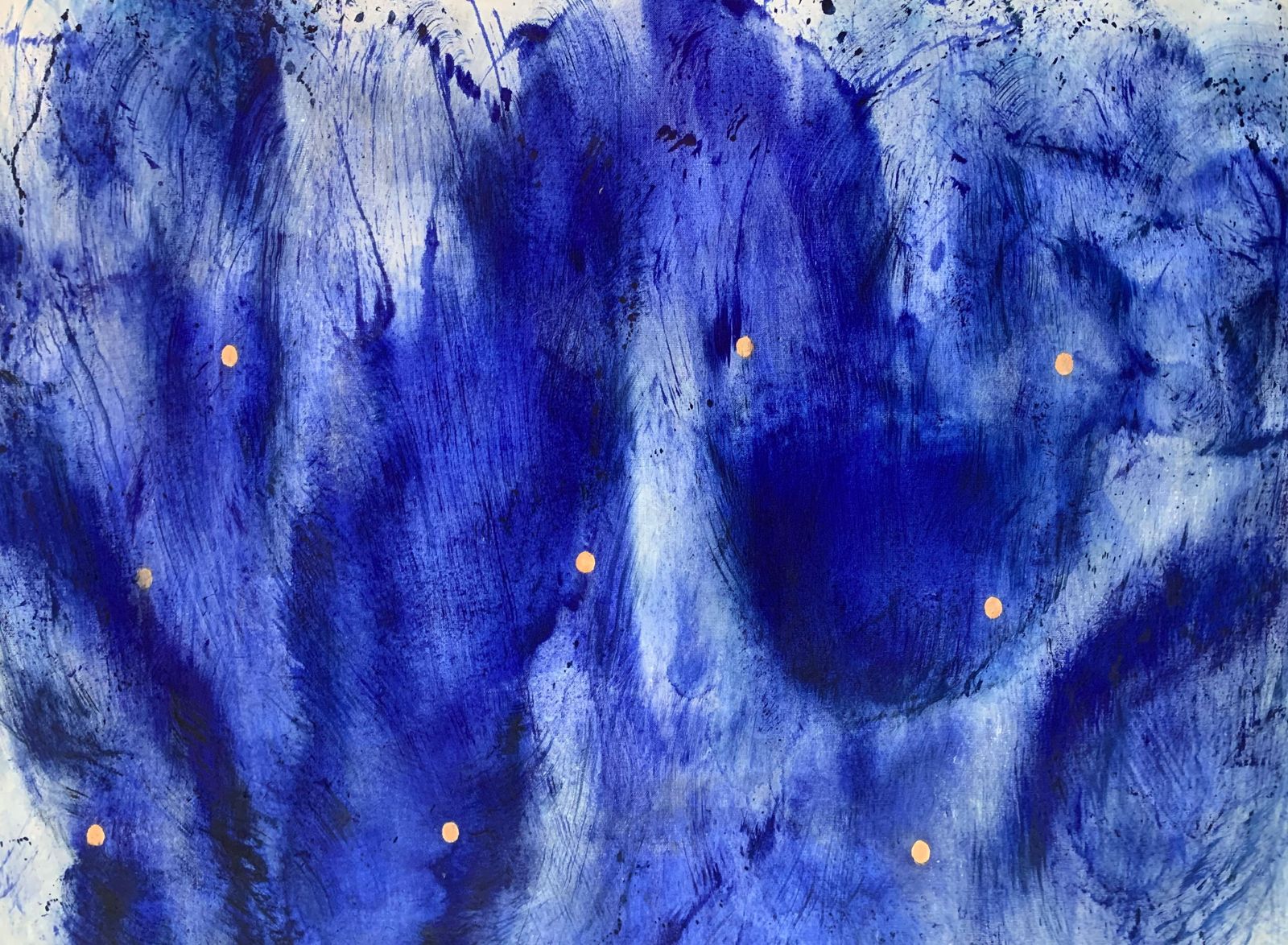 Piotr Butkiewiczsilent Stars. Gestural Abstraction, Blue, Gold, Polish Artist2025 photo furniture