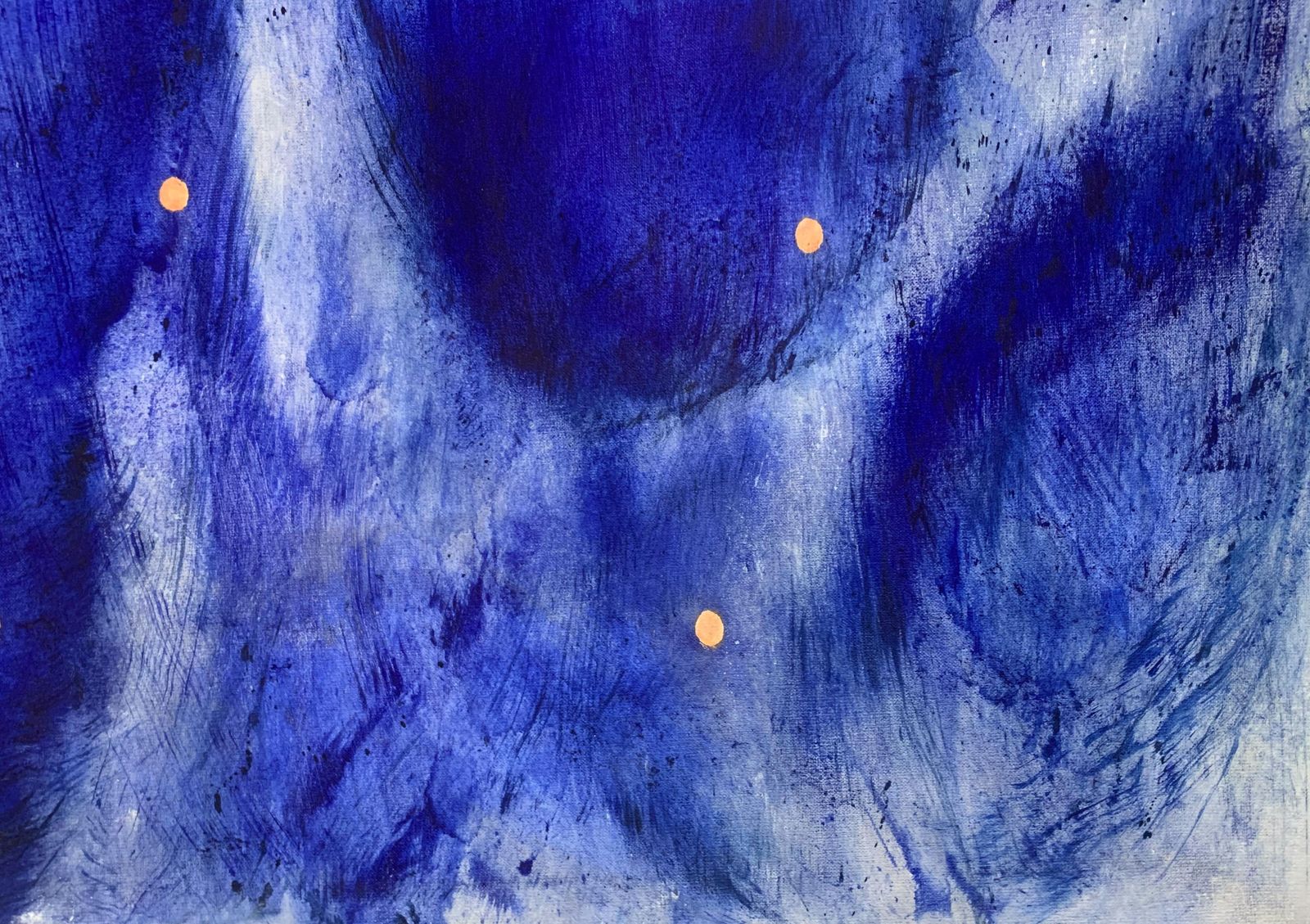 Piotr Butkiewiczsilent Stars. Gestural Abstraction, Blue, Gold, Polish Artist2025 photo vinterior