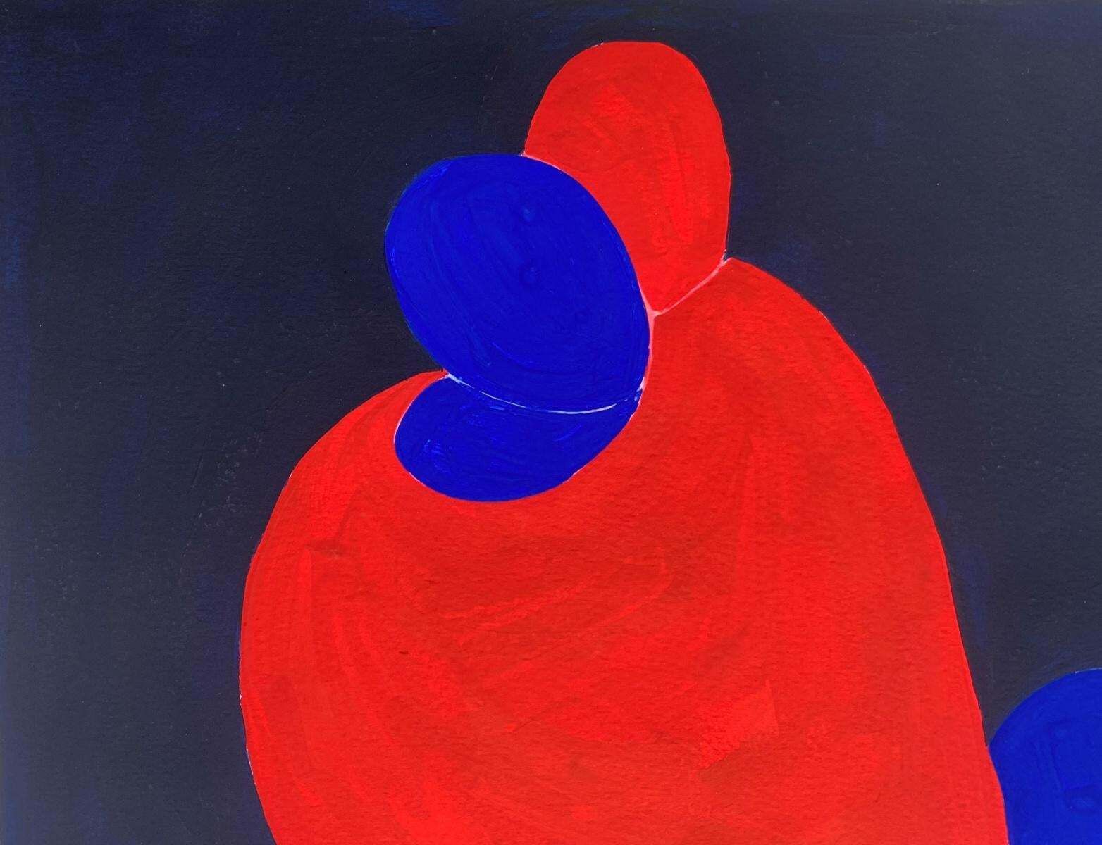 Waleria Matelskain Embrace. Figurative Painting On Paper, Young Art, Vibrant, European Art2024 photo for sale