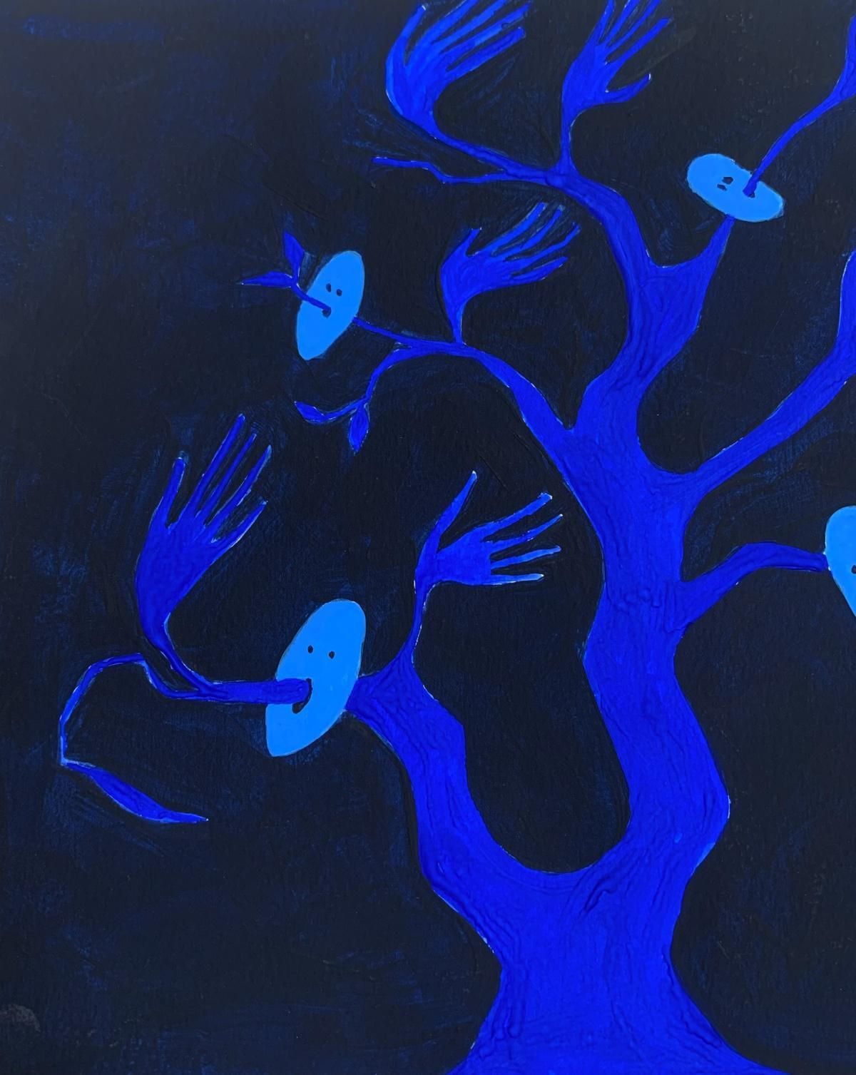 Waleria Matelskaa Shelter. Figurative Painting On Paper, Young Art, Vibrant, European Art2024 photo 300.0