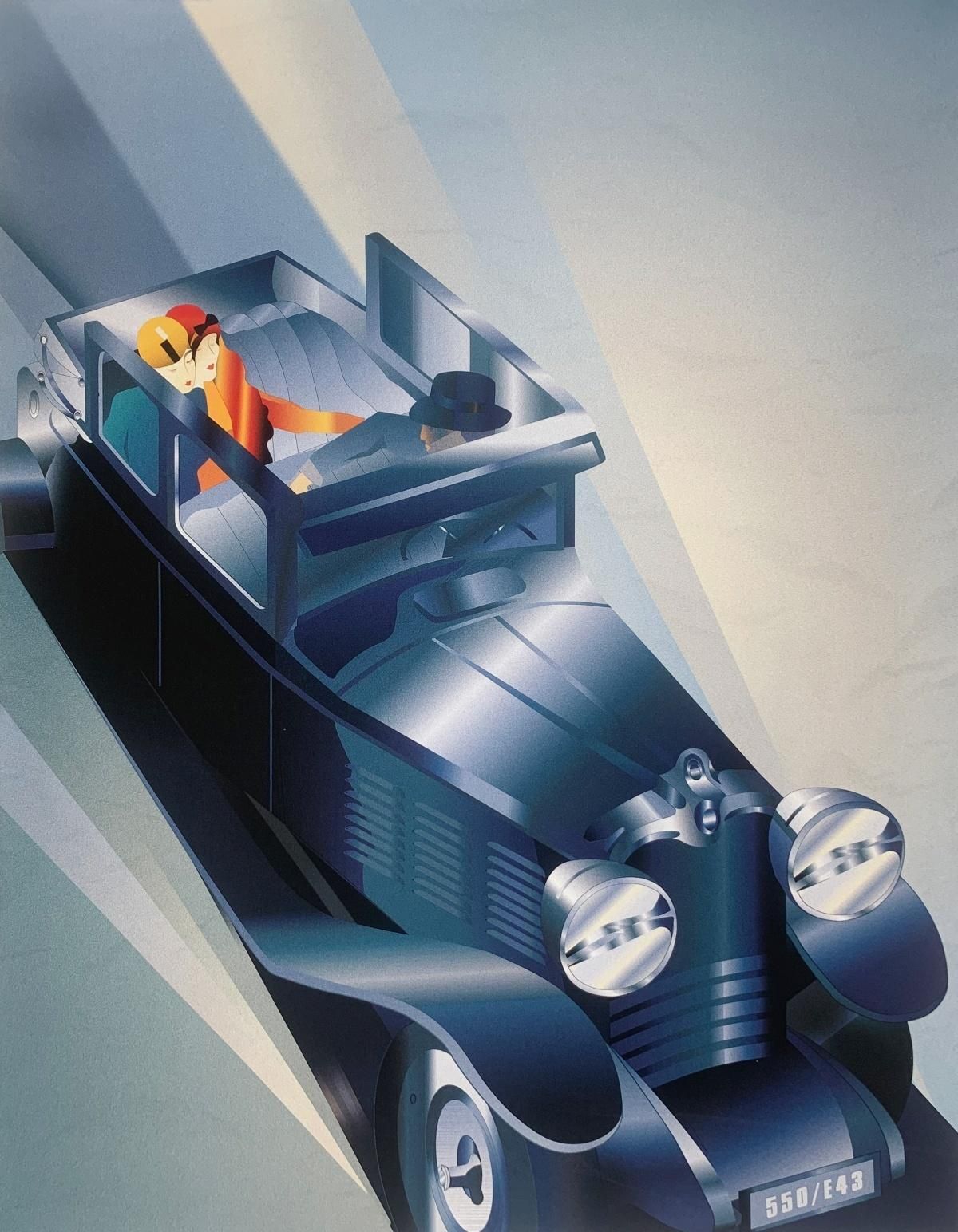 Danuta Dąbrowska Siemaszkiewicza Journey. Contemporary Figurative Print, Pop Art, Art Deco, Polish Artist2024