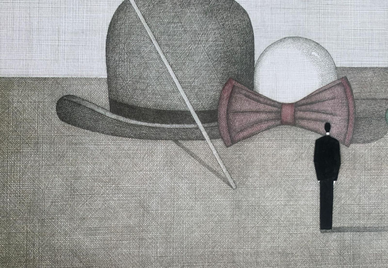 Joanna Wiszniewska Domanskaa Magician. Figurative Print, Symbolic Surrealism, Polish Art2024 photo vinterior