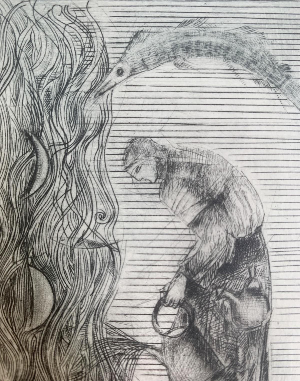 Ewa Kutylaka River. Drypoint Print, Limited Edition, Black And White, Polish Artist2012 photo furniture