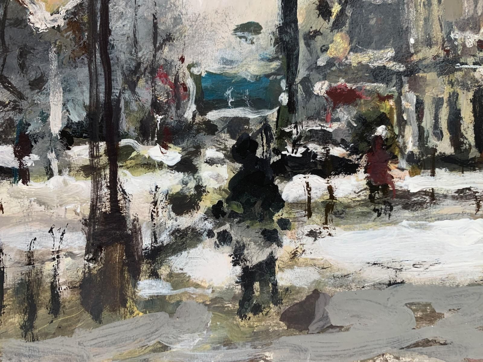 Magdalena Spasowiczlandscape. Oil On Cardboard, Figurative, Architecture, Muted Colors, Polish Art1999 photo Art