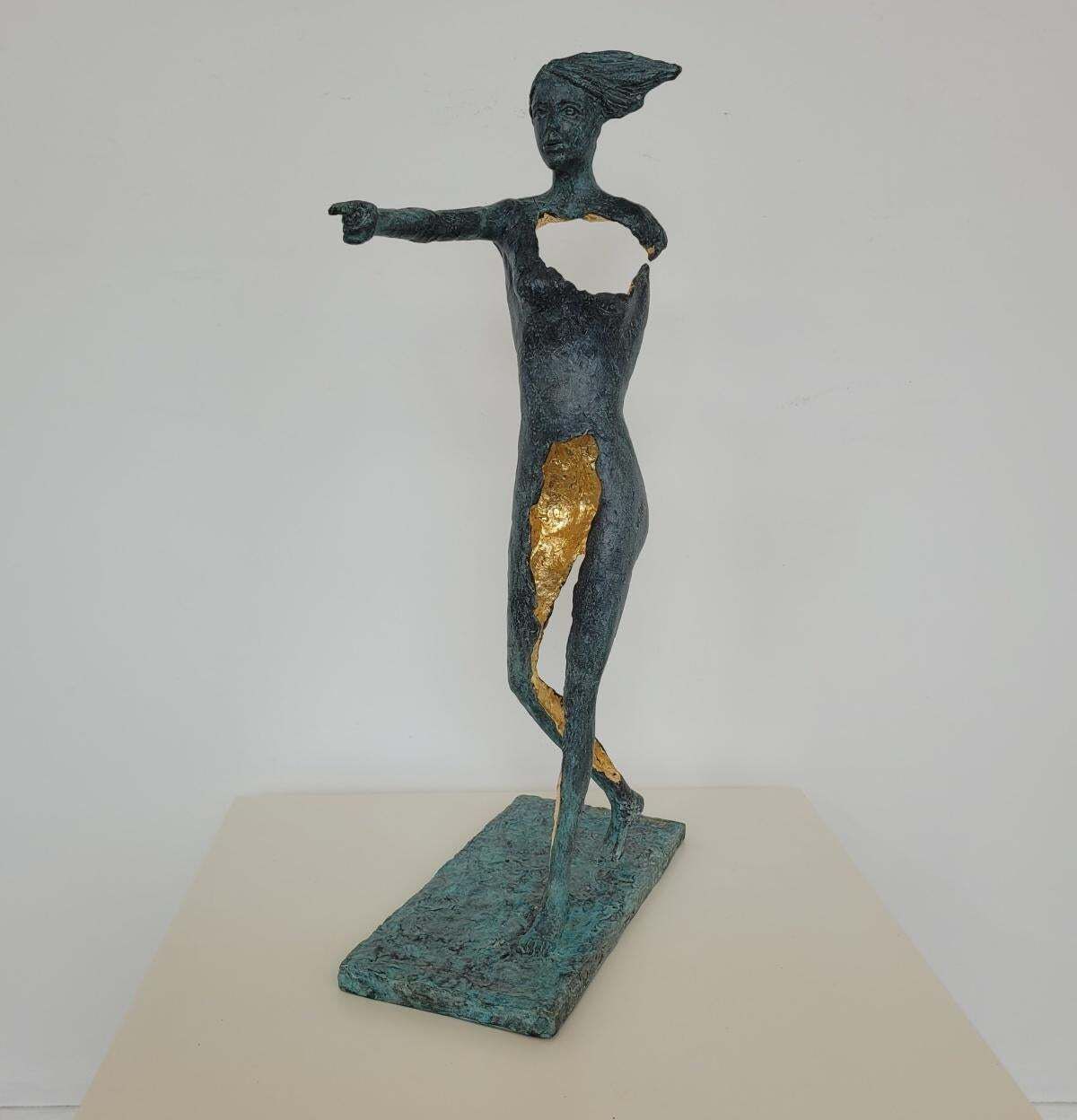 Antonio Giancaterinoa Walking Girl. Contemporary Bronze Sculpture, Limited Edition, Italian Artistca. 2020 photo Art