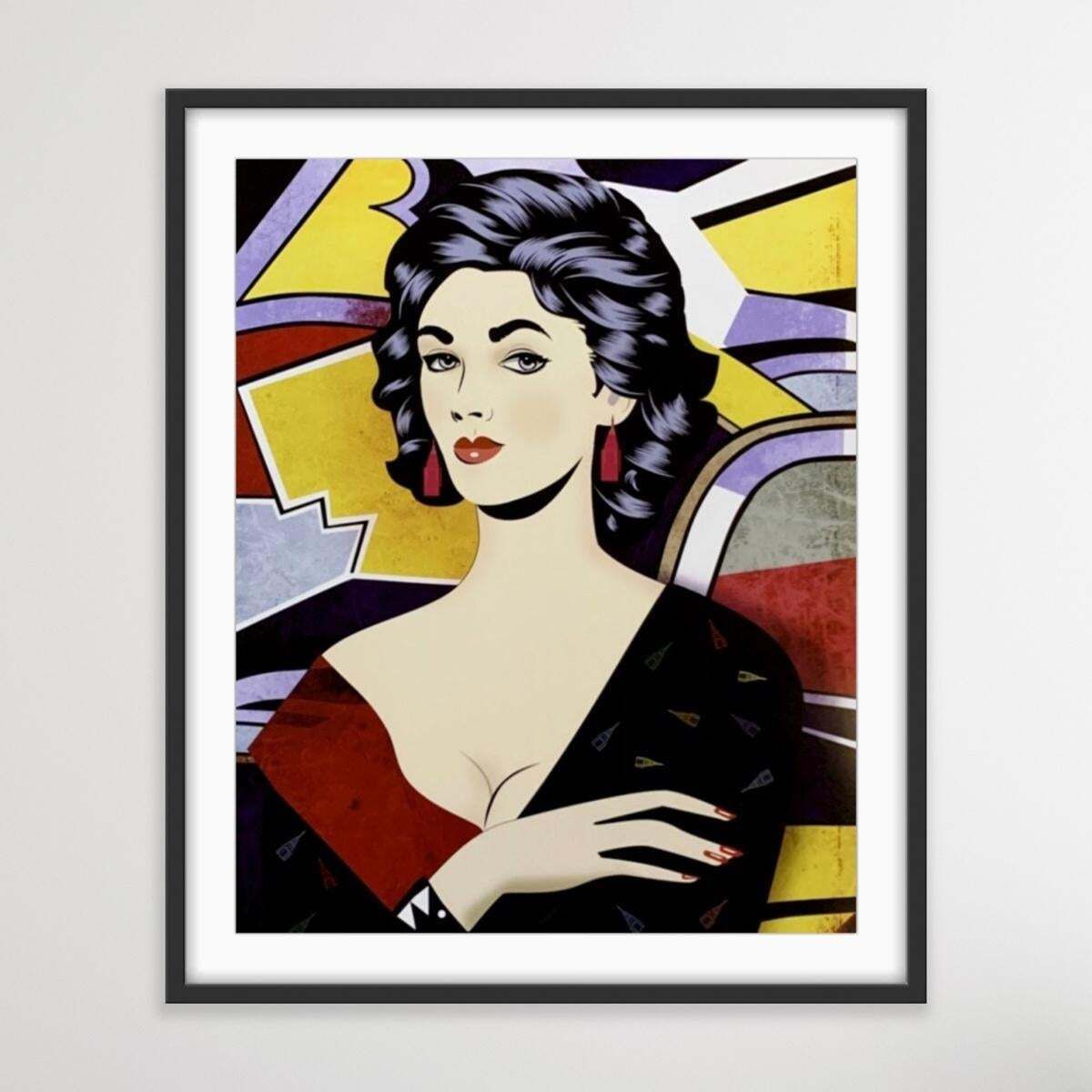 Danuta Dąbrowska Siemaszkiewiczelisabeth IV. Contemporary Figurative Print, Iconic, Pop Art, Polish Artist2021 photo Art
