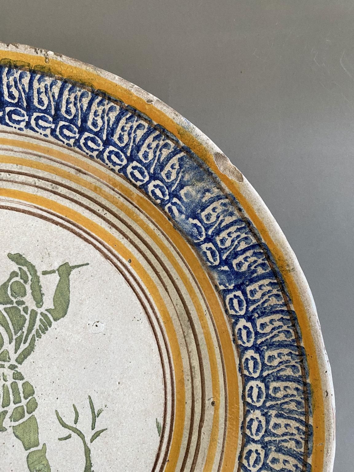 Plat de présentation en céramique, Toscane, Italie, fin du XVIIIe siècle photo Décoration