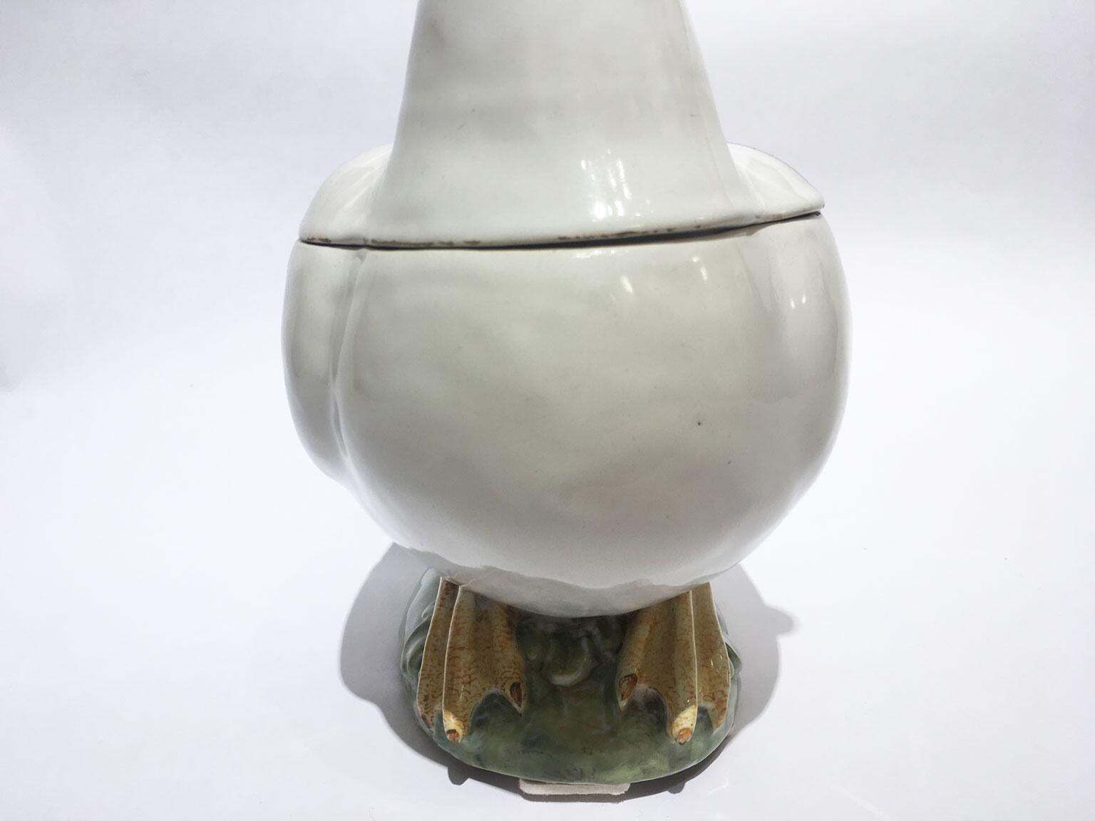 photo for sale Italy Mid 18th Century White Majolica Duck By Manifattura Pasquale Antonibon