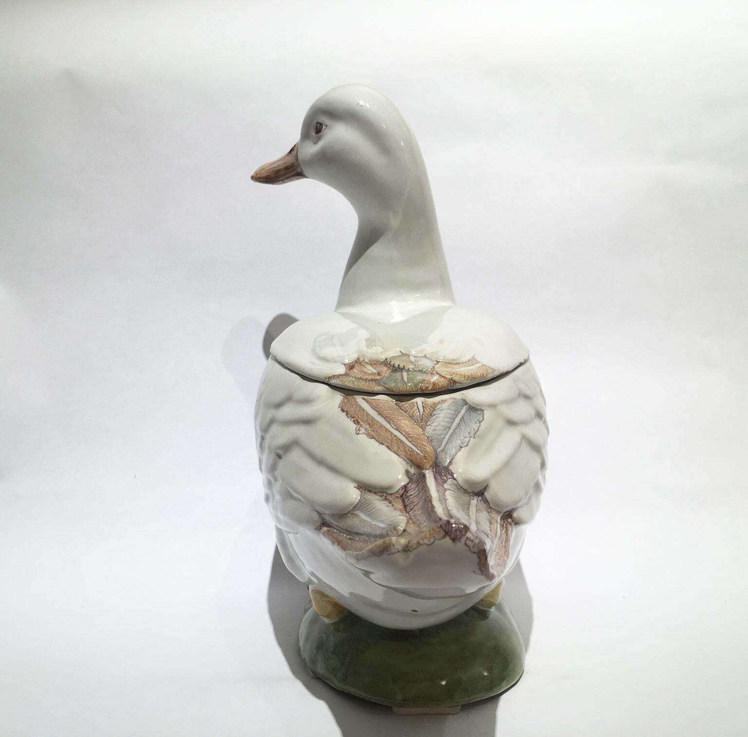 photo buy Italy Mid 18th Century White Majolica Duck By Manifattura Pasquale Antonibon