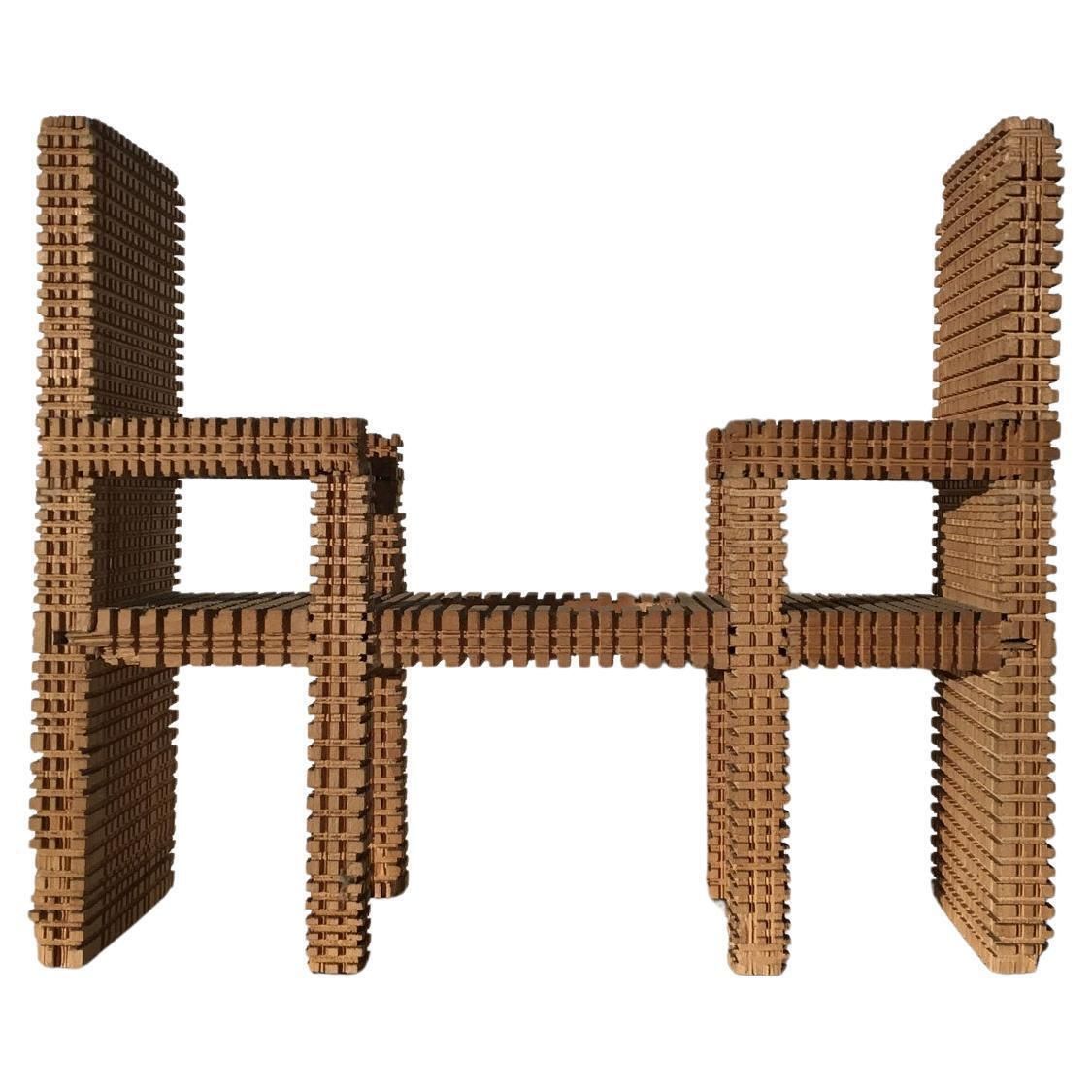 1977 Italy Wooden Abstract Sculpture By Urano Palma Non Dialogo No Words