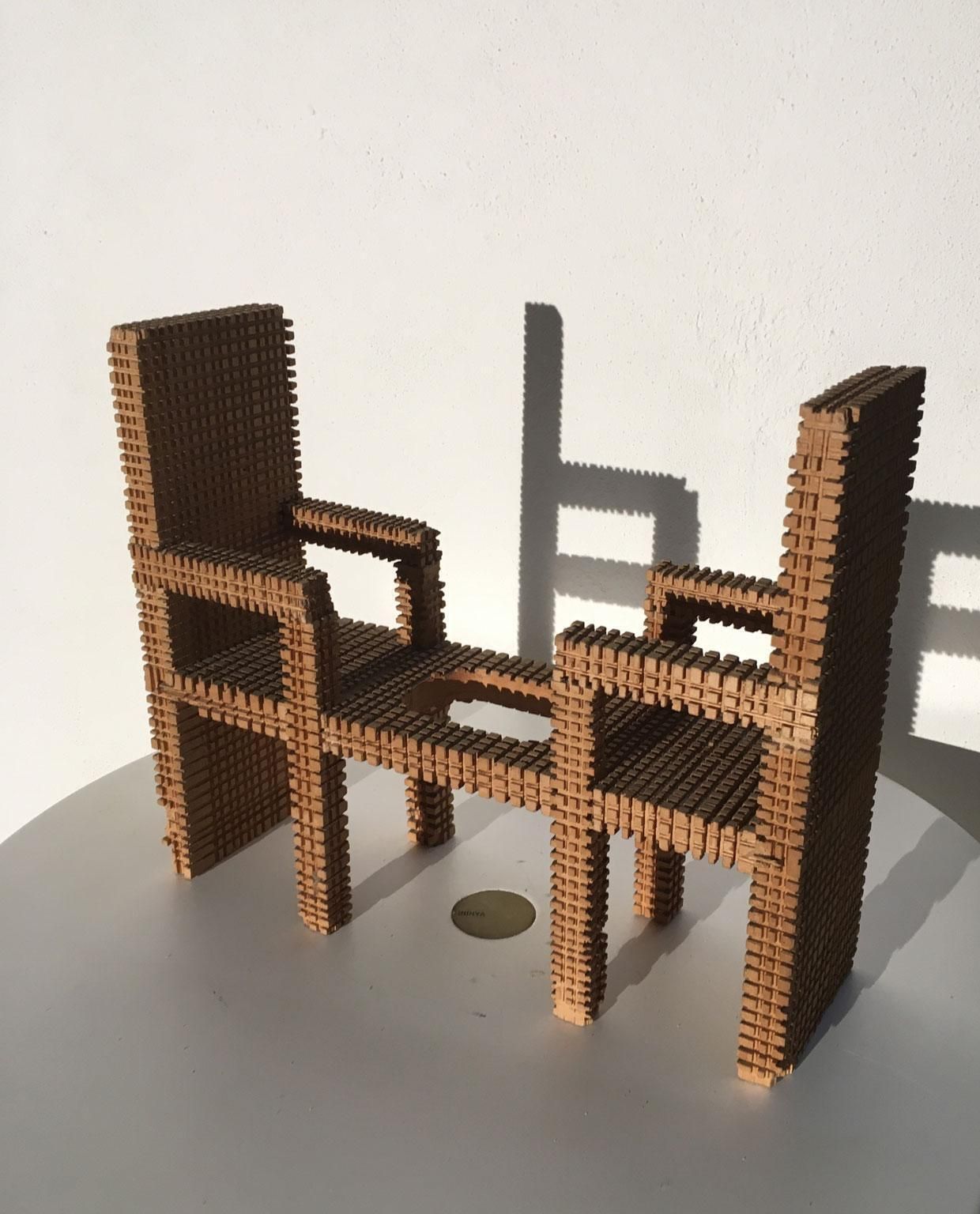 photo furniture 1977 Italy Wooden Abstract Sculpture By Urano Palma Non Dialogo No Words