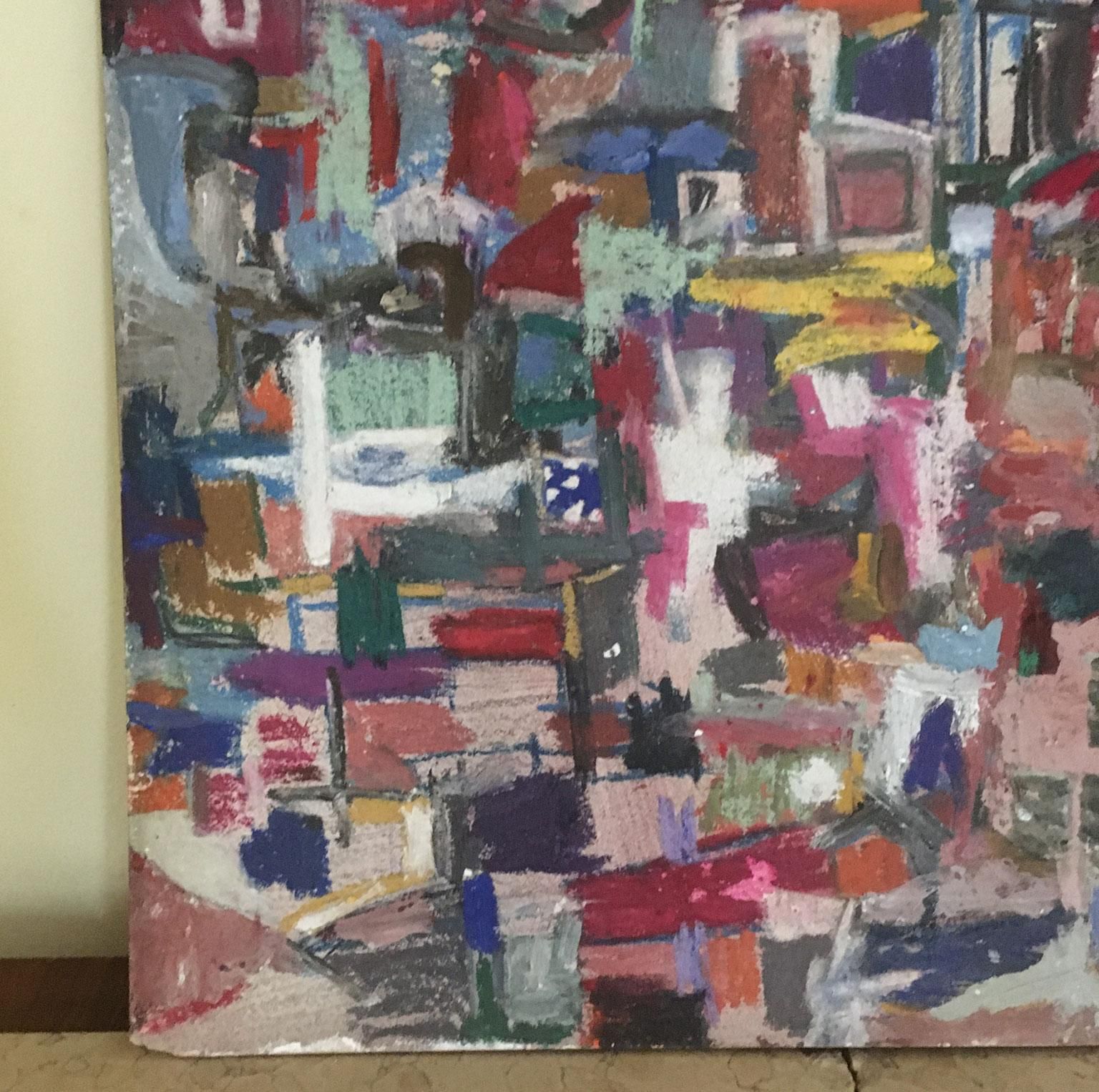 1960 Italy Abstract Painting By Ermete Lancini photo vinterior