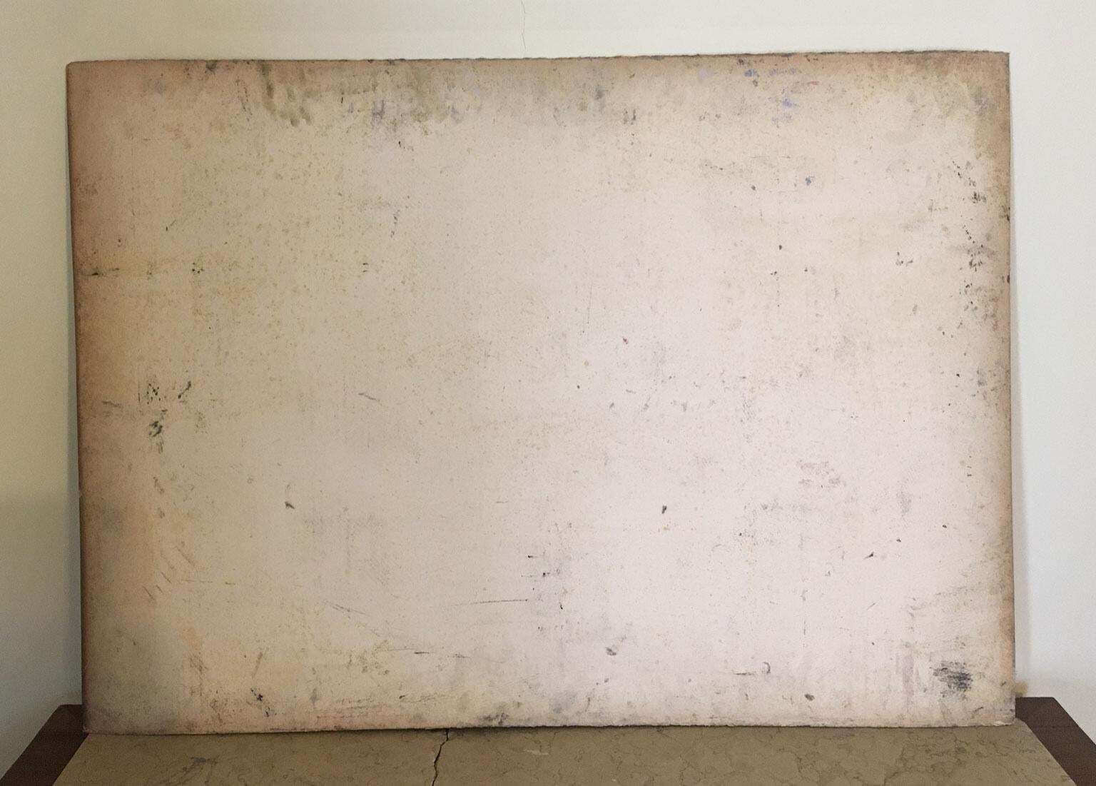 photo vintage 1960 Abstract Painting And Paper Collage Ermete By Ermete Lancini