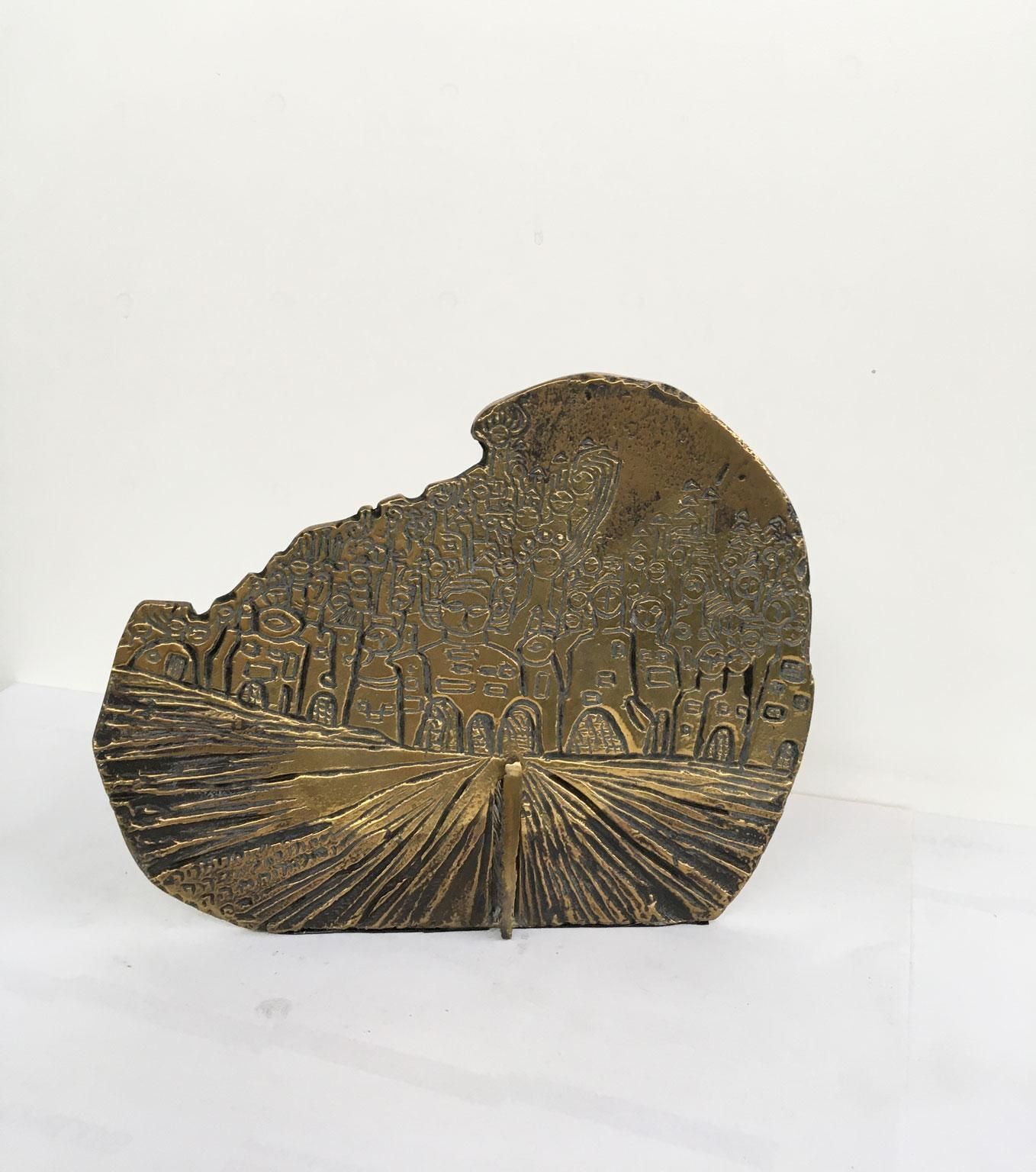 1980 Italy Bronze Abstract Sculpture By Luciana Matalon Gente E Dune photo for sale