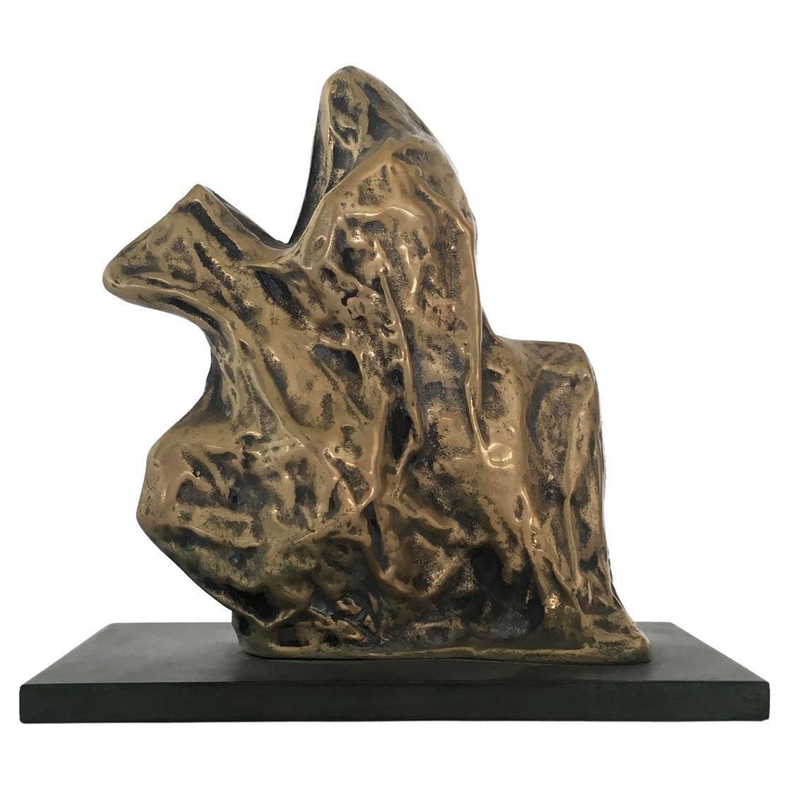 1980 Italy Post Modern Cristina Roncati Bronze Abstract Sculpture Cavaliere