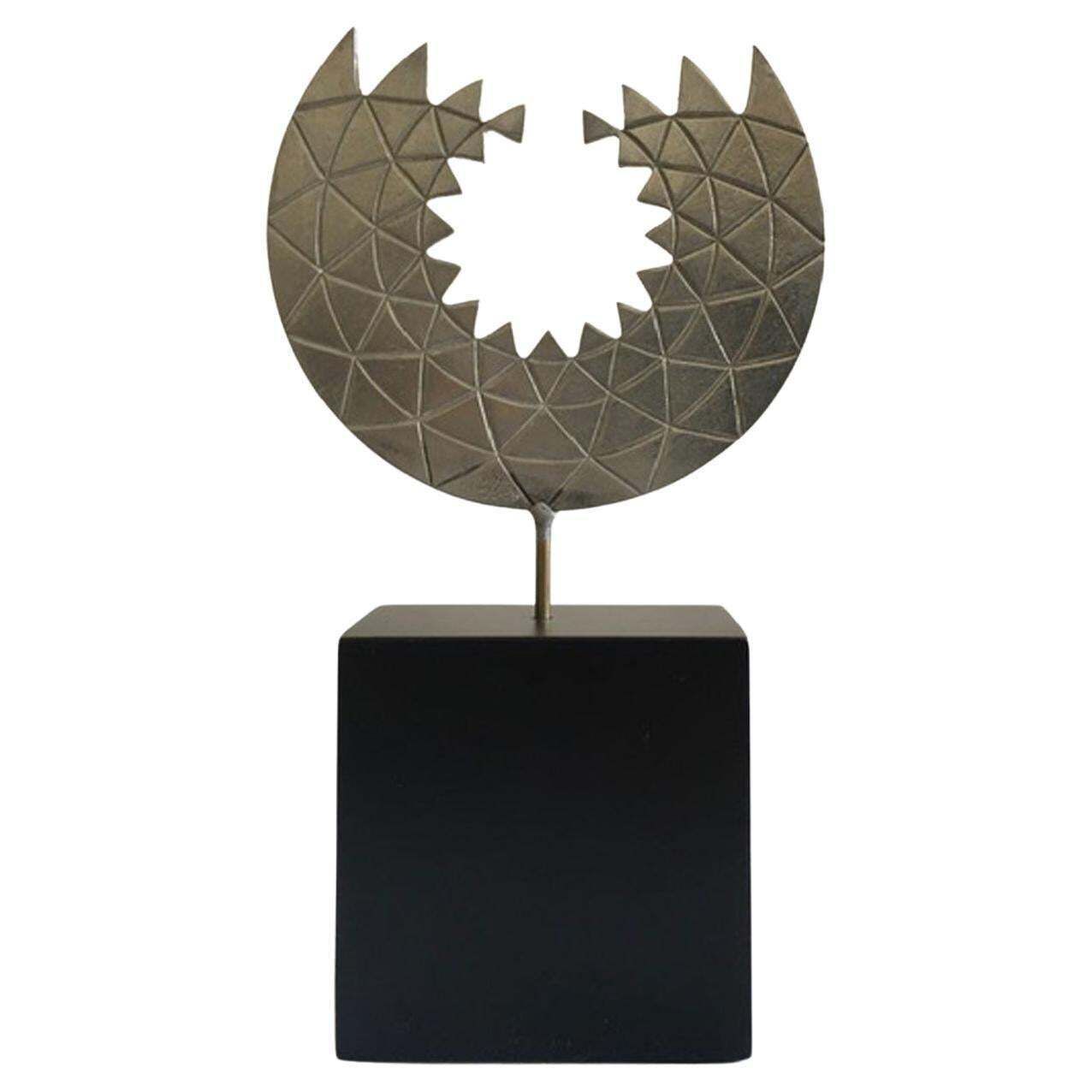 1986 Italy Post Modern Mirella Forlivesi Abstract Pewter Sculpture
