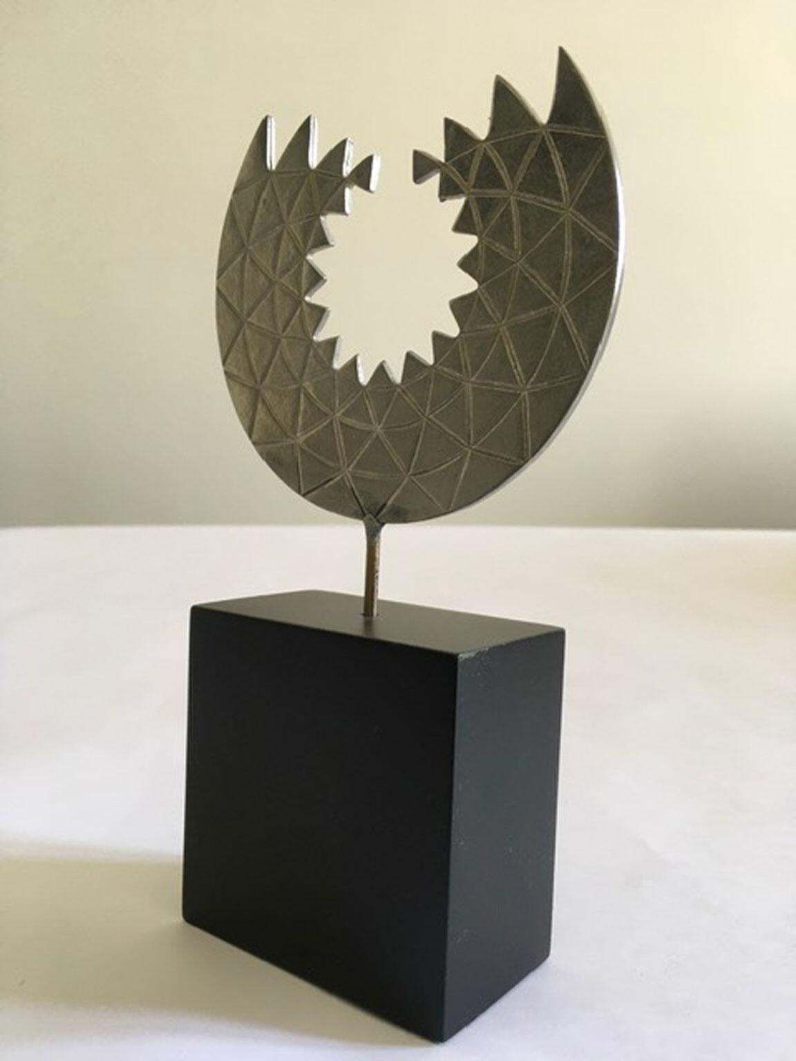 1986 Italy Post Modern Mirella Forlivesi Abstract Pewter Sculpture photo for sale