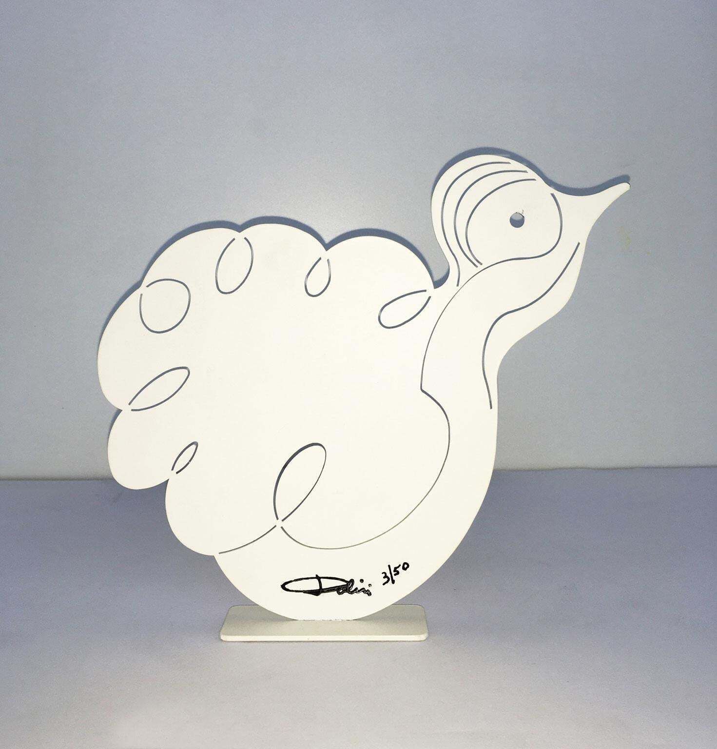photo furniture Italy 1980 Riccardo Dalisi White Painted Metal Sculpture Pulcinino