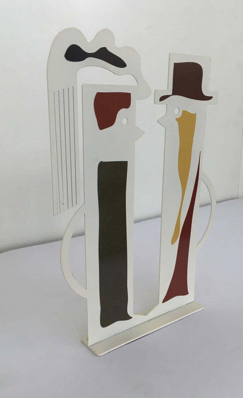 Italy 1980 Riccardo Dalisi  White Painted Metal Amanti photo vinterior
