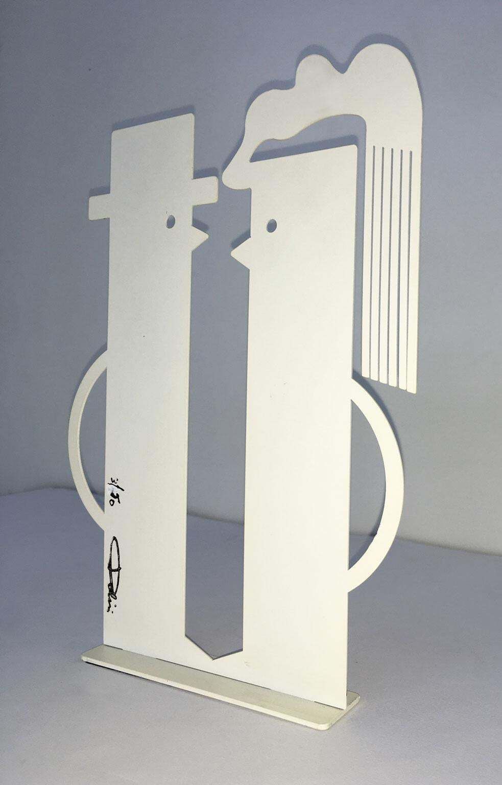 photo buy Italy 1980 Riccardo Dalisi  White Painted Metal Amanti