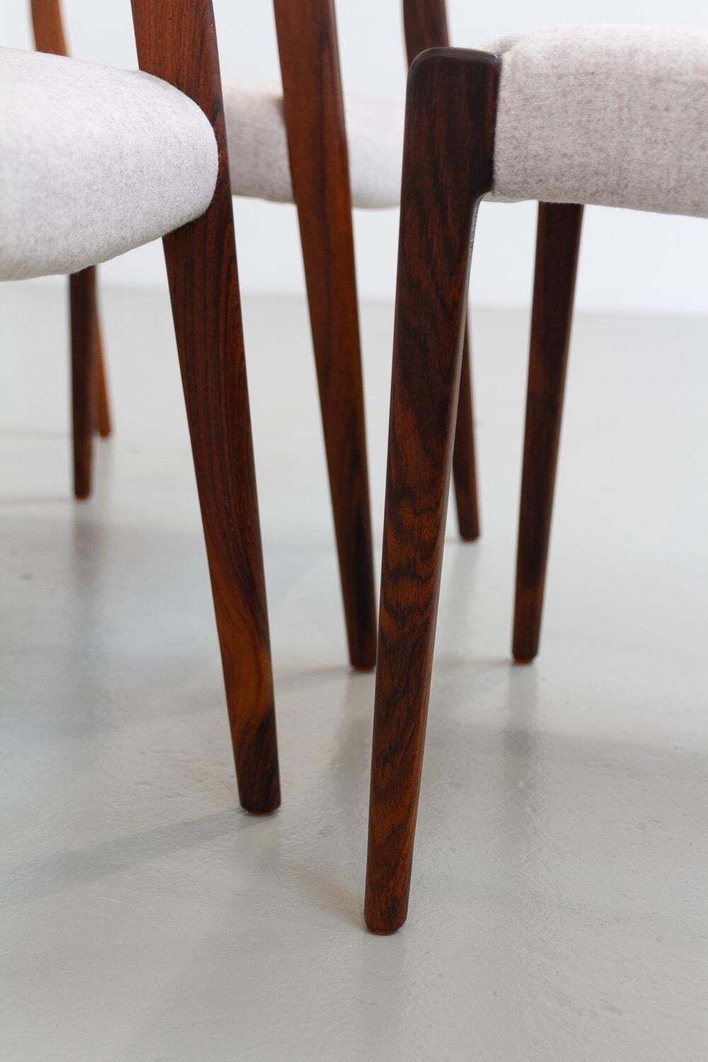 photo for sale Danish Rosewood Chairs Model 71 By Niels O. Møller, 1970s. Set Of 6.