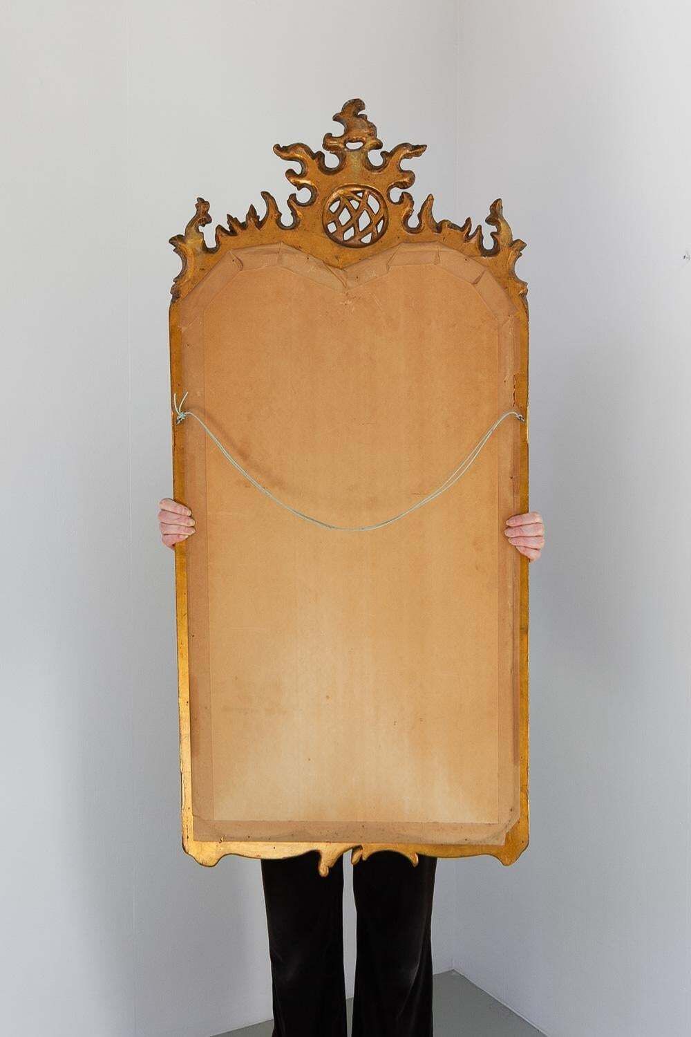 Antique Italian Rococo Style Carved Giltwood Mirror, Late 19th Century. photo buy