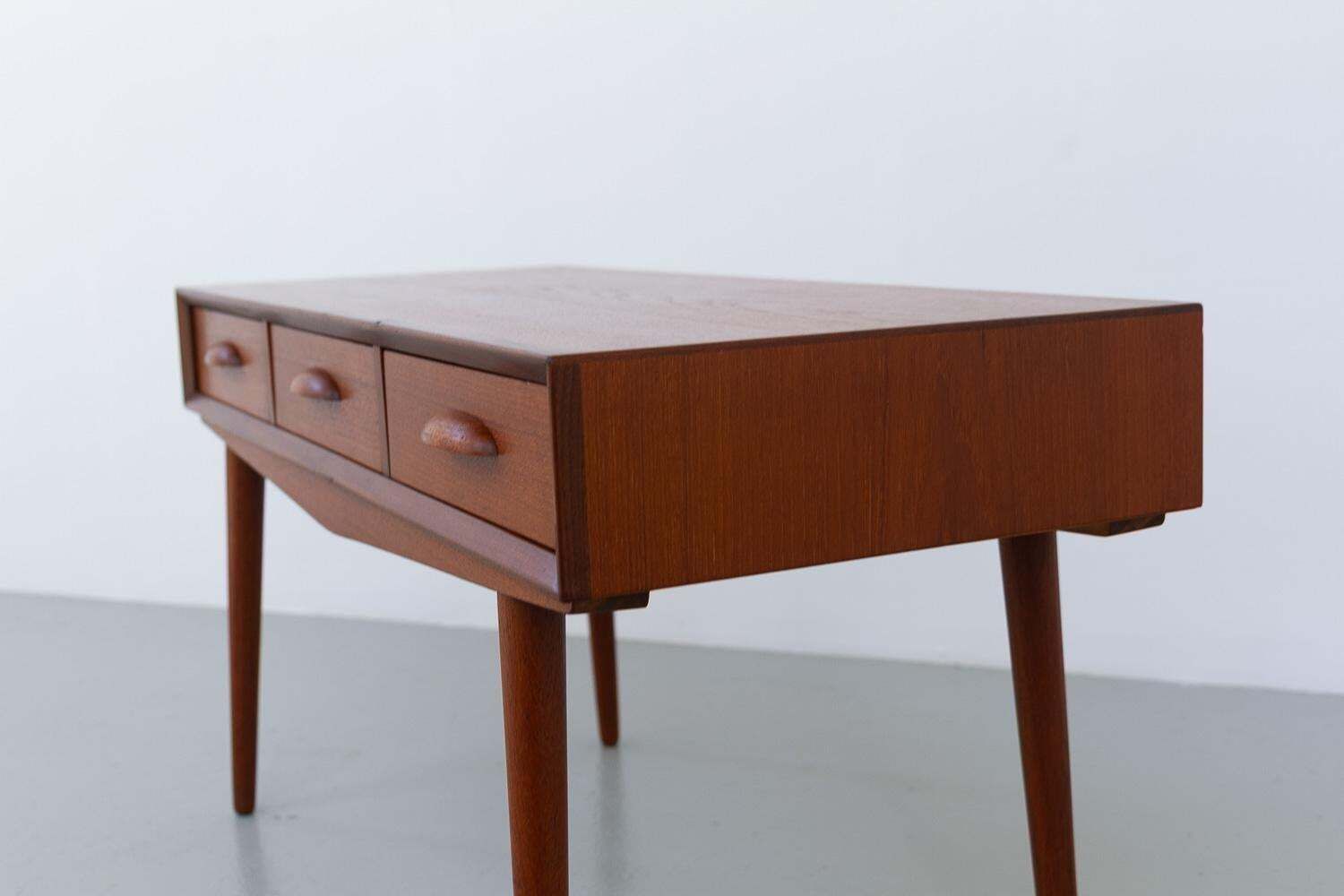 Danish Teak Sideboard With Three Drawers, 1960s. photo vintage
