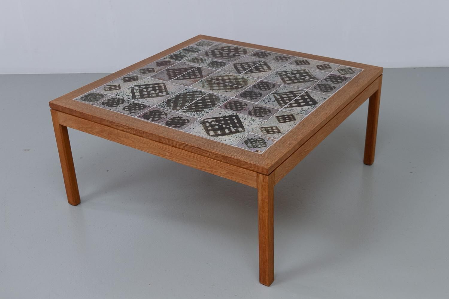 Danish Oak And Tile Coffee Table By Tue Poulsen, 1960s. photo furniture