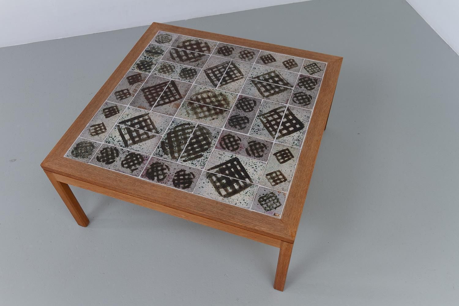 Danish Oak And Tile Coffee Table By Tue Poulsen, 1960s. photo 1551.0