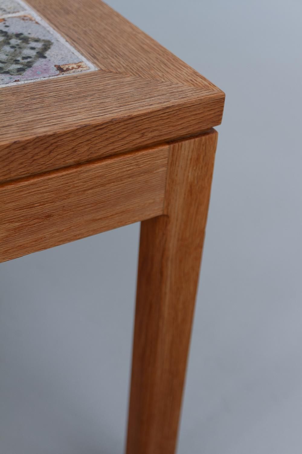 photo for sale Danish Oak And Tile Coffee Table By Tue Poulsen, 1960s.