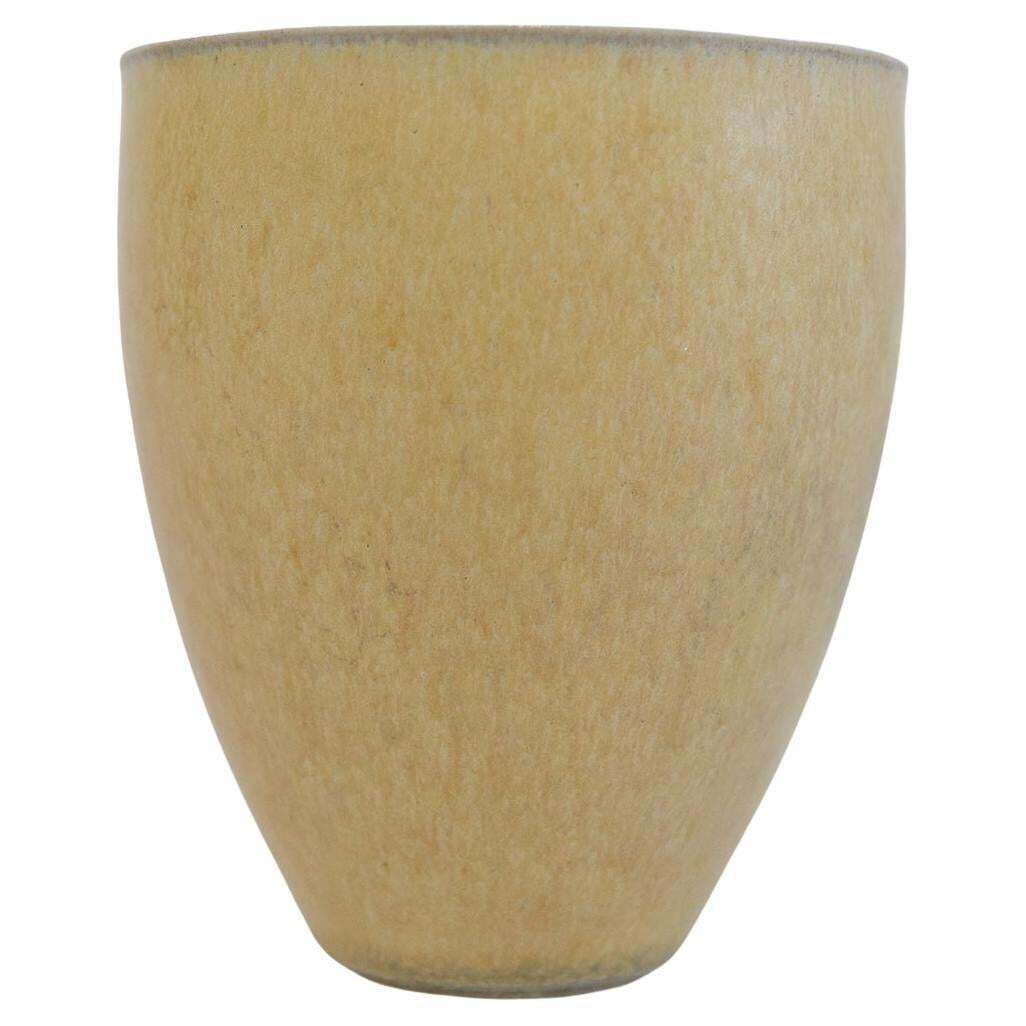 Danish Mid Century Yellow Stoneware Vase By Saxbo, 1960s.