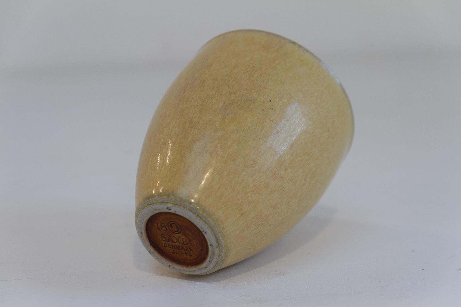Danish Mid Century Yellow Stoneware Vase By Saxbo, 1960s. photo for sale