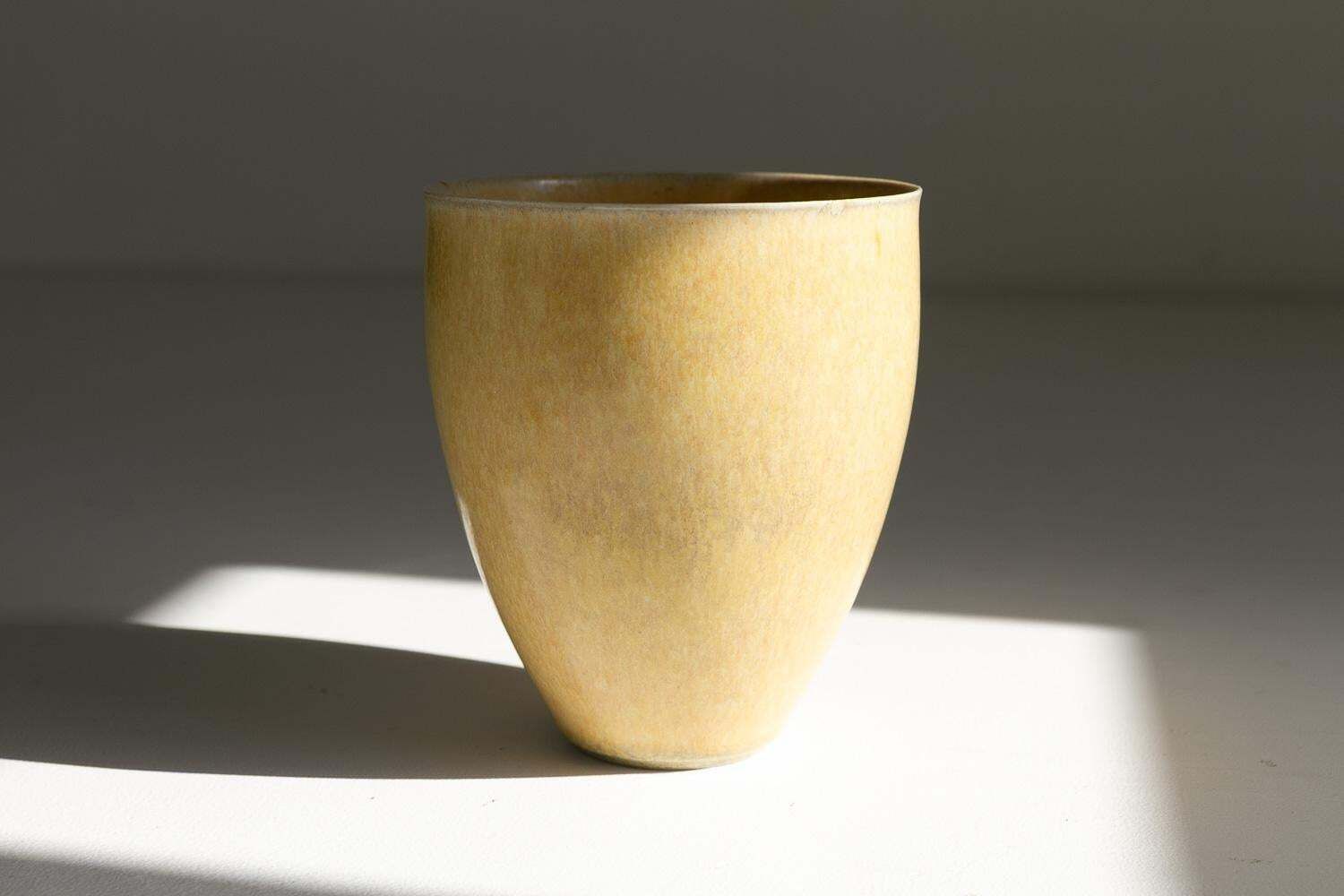Home Decor Danish Mid Century Yellow Stoneware Vase By Saxbo, 1960s. photo