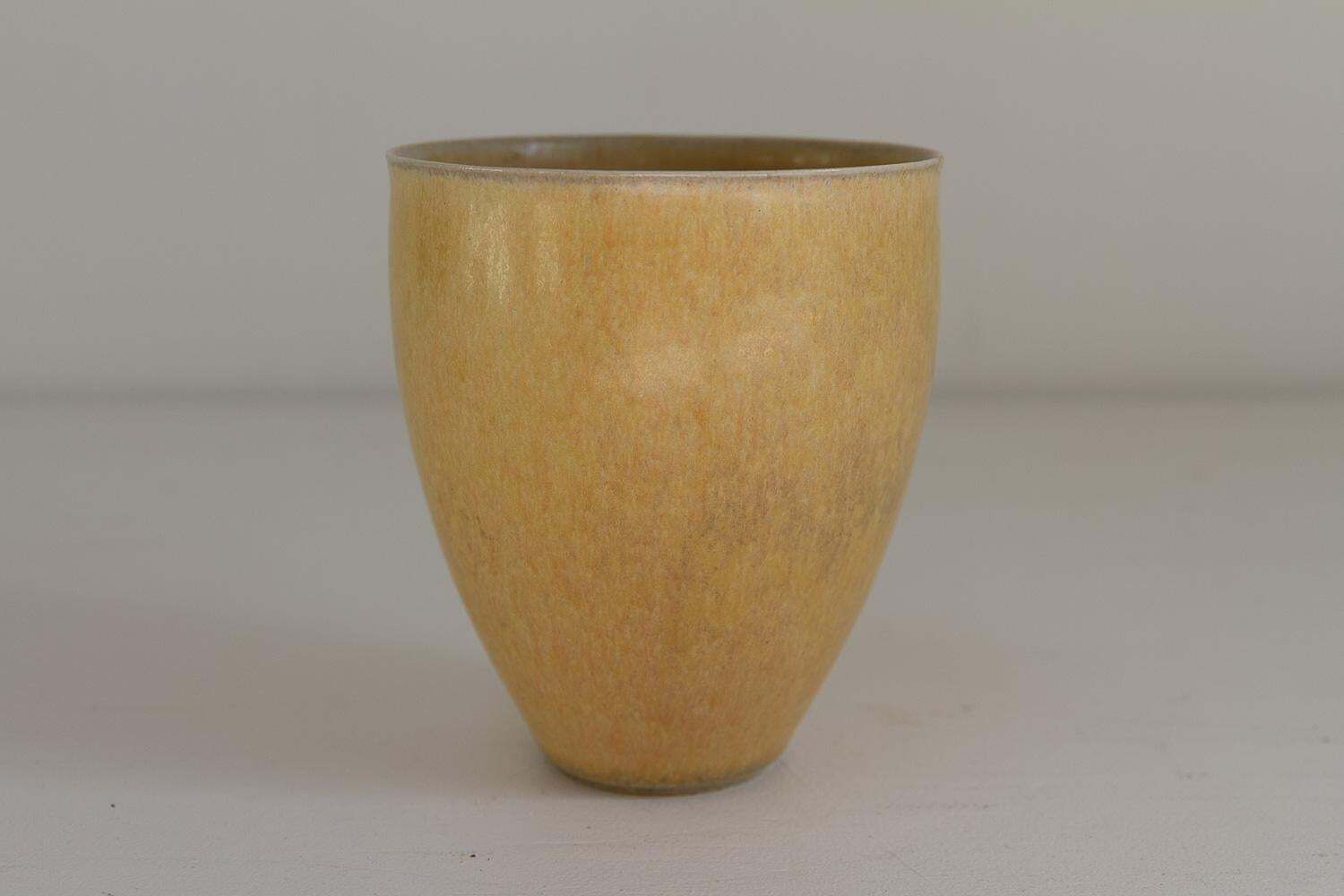 429.0 Danish Mid Century Yellow Stoneware Vase By Saxbo, 1960s. photo