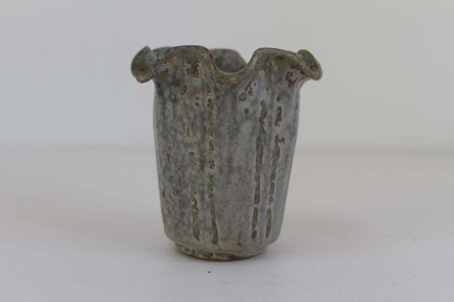 Arne Bang Stoneware Vase With Blue And Green Glaze, Denmark 1940s. photo for sale