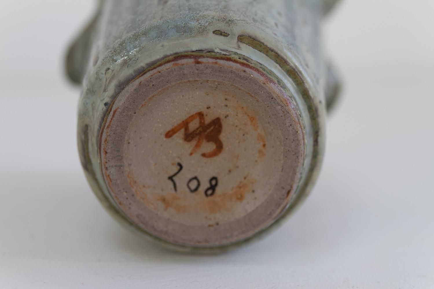 Arne Bang Stoneware Vase With Blue And Green Glaze, Denmark 1940s. photo 1244.0