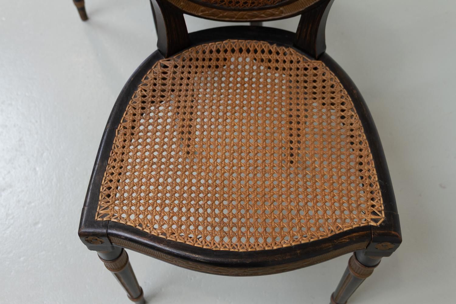 French Louis XVI Style Cane Side Chairs, 1880s. Set Of 2. photo vinterior