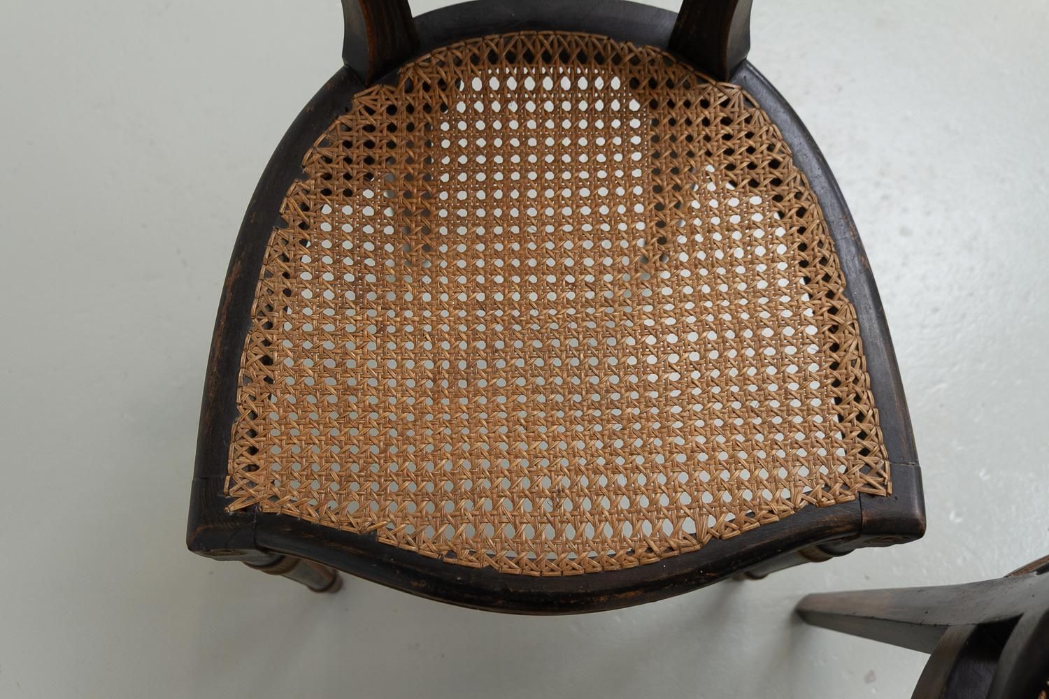 photo furniture French Louis XVI Style Cane Side Chairs, 1880s. Set Of 2.