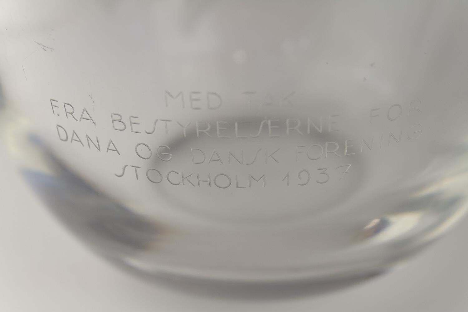 Home Decor Swedish Art Deco Glass Vase With Couple By Vicke Lindstrand For Orrefors, 1930s. photo