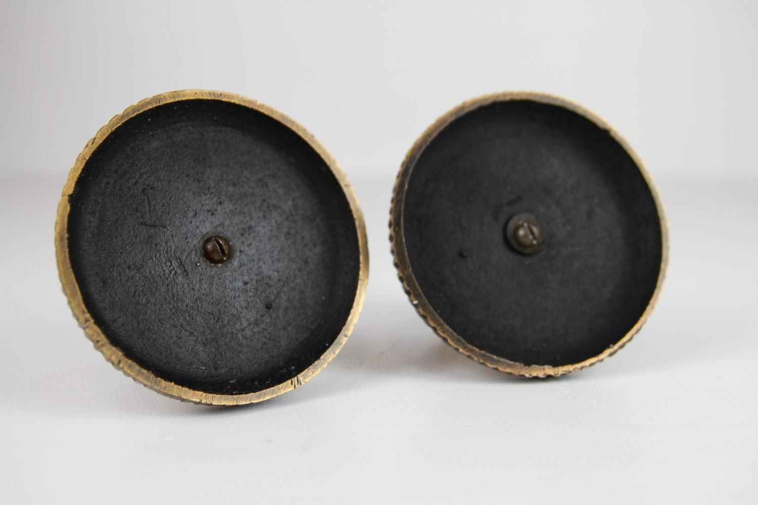 Vintage Danish Art Nouveau Bronze Candleholders, 1930s. Set Of 2. photo vintage