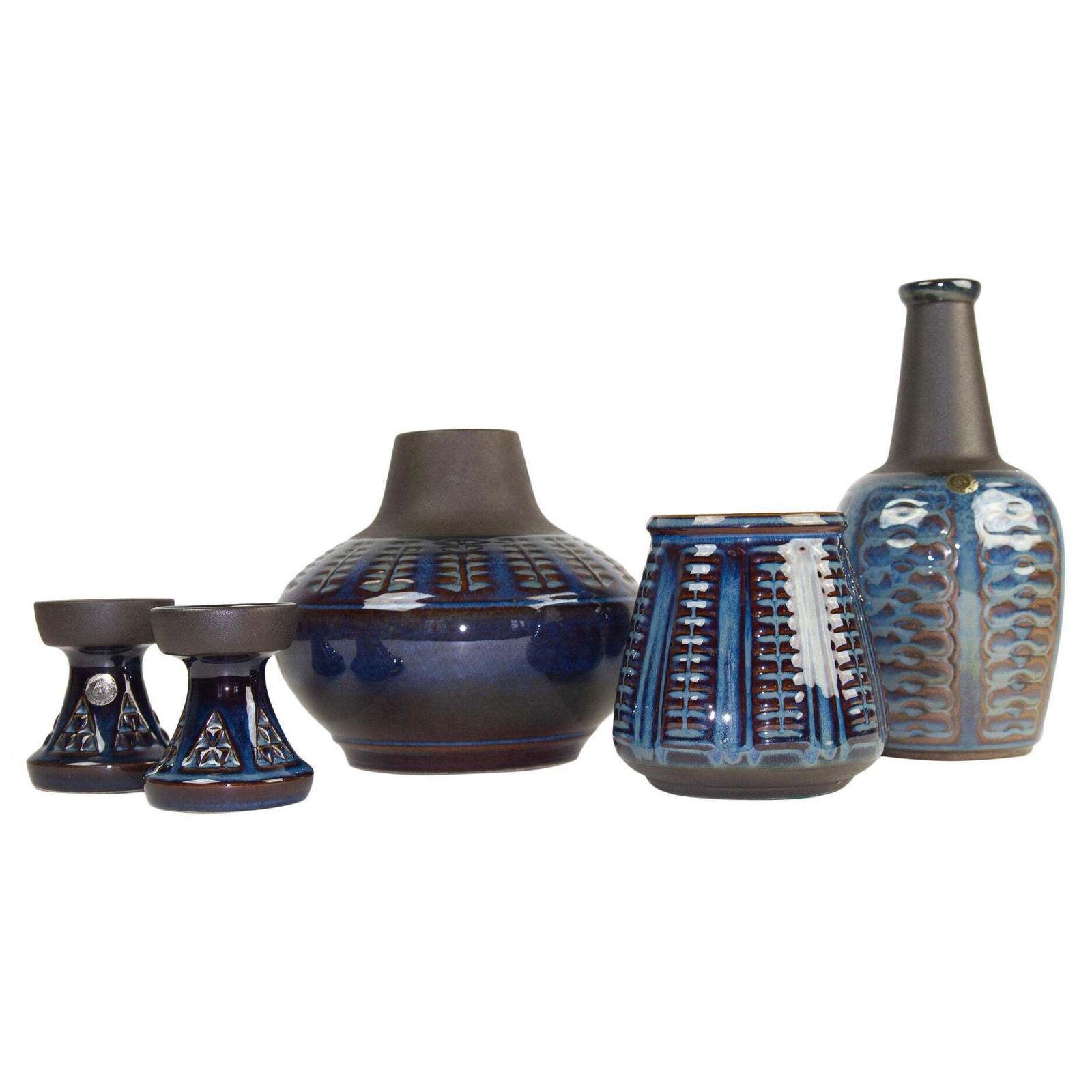 Danish Mid Century Modern Stoneware By Søholm 1960s, Set Of 5