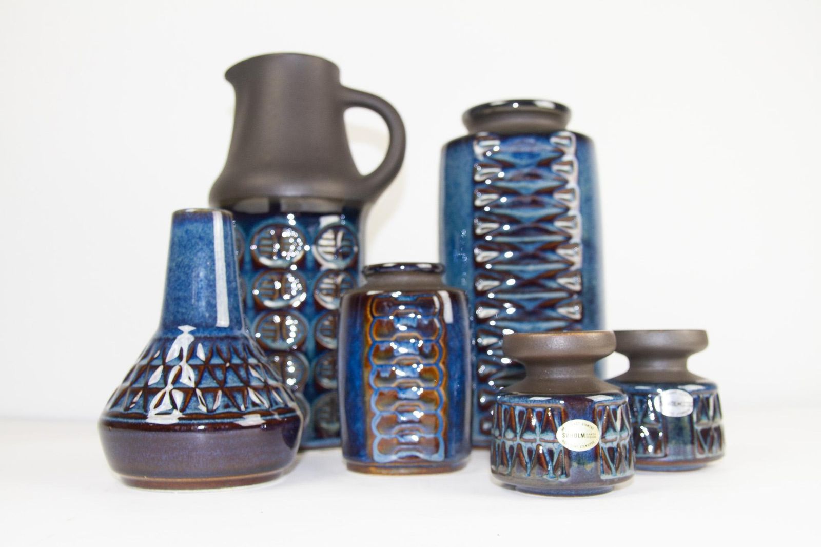 Danish Mid Century Modern Stoneware By Søholm 1960s, Set Of 6 photo for sale