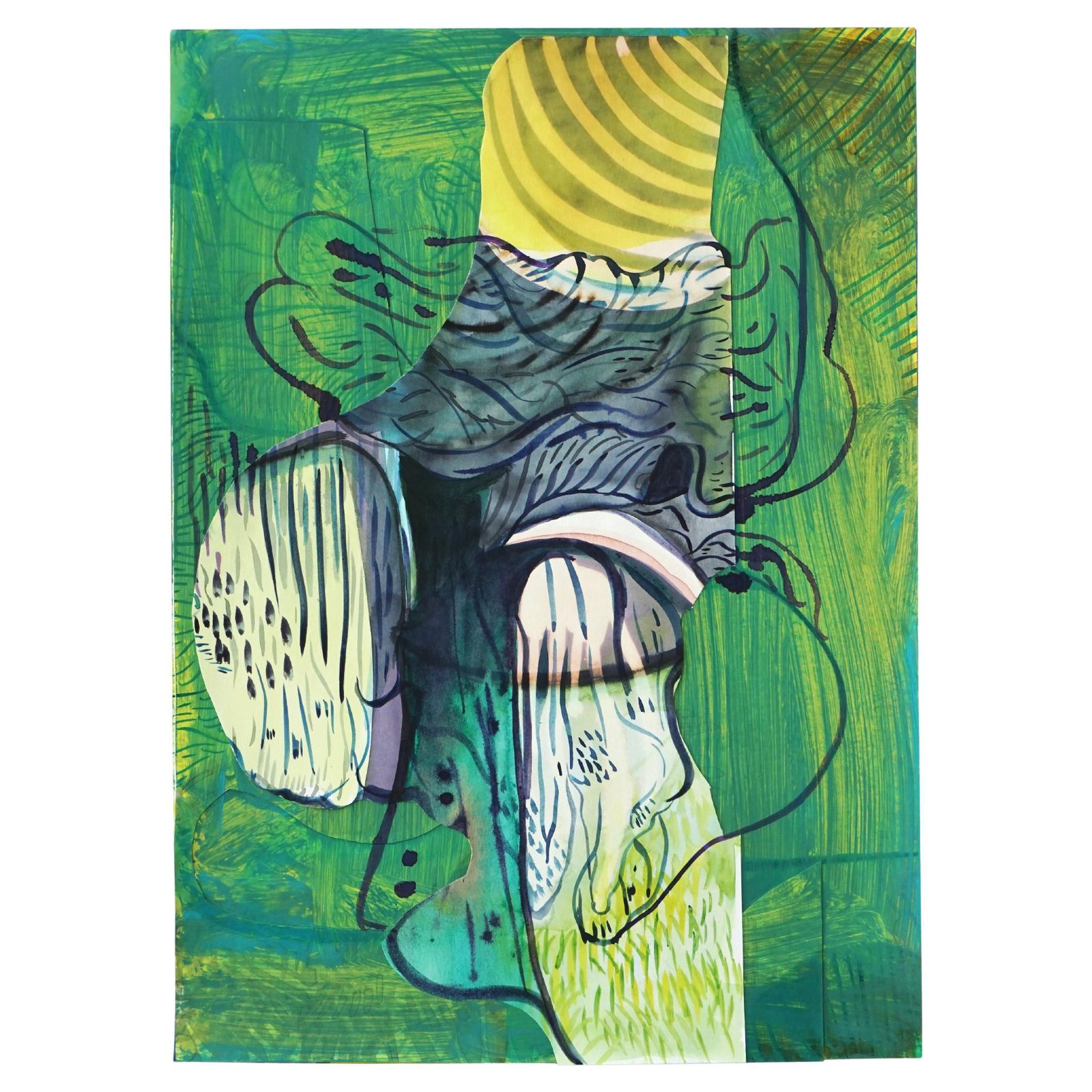 It Was A Time Of Suspended Action 2019 20 Tempera & Acrylic On Paper By A. Roma