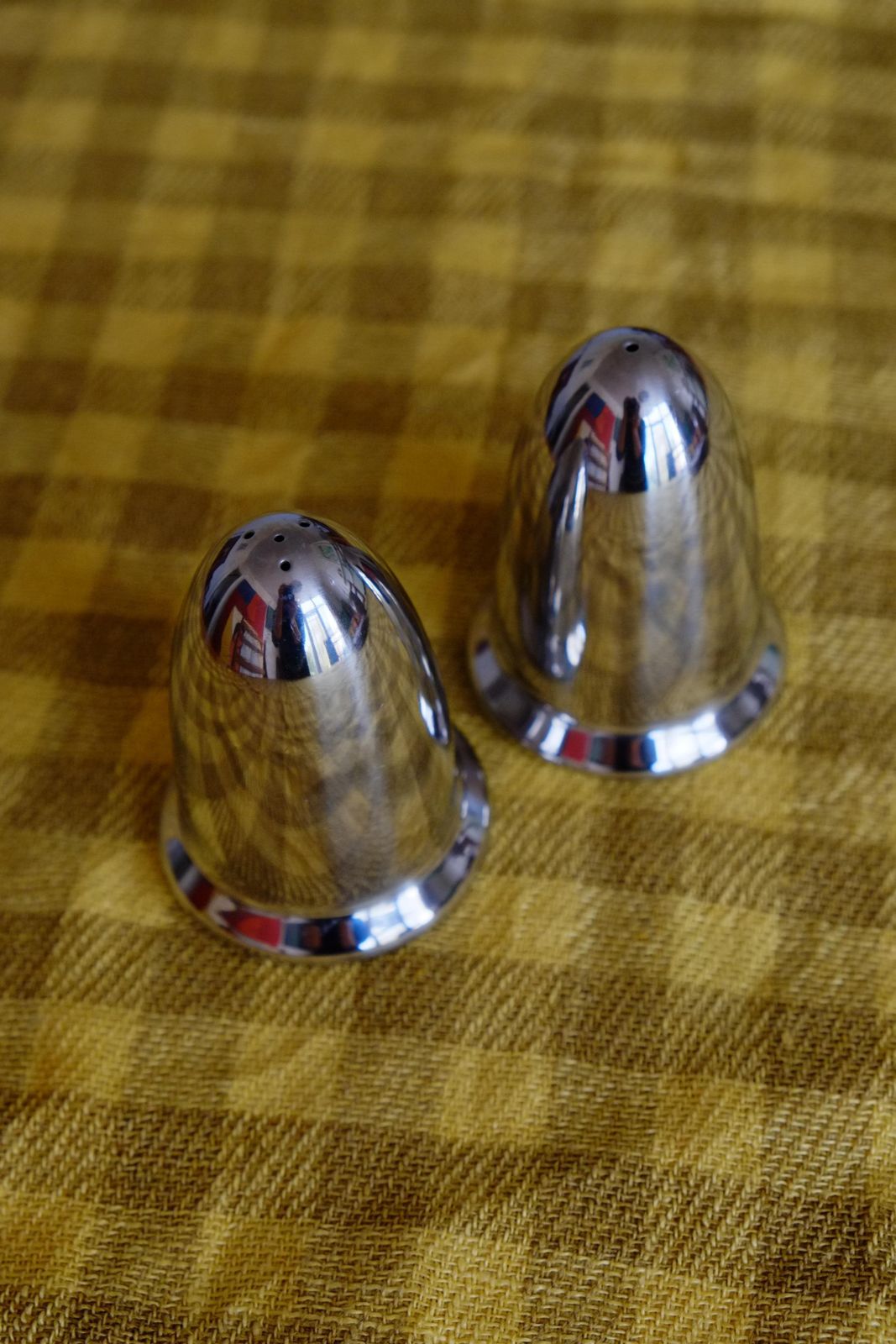 Mid Century 1960's Stainless Steel Bullet Salt And Pepper Shakers photo 75.0